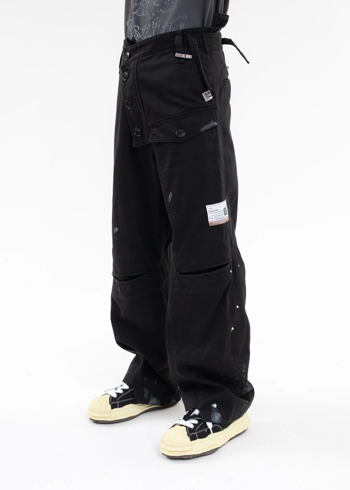 Black Slide Piece Military Pants - Image 2