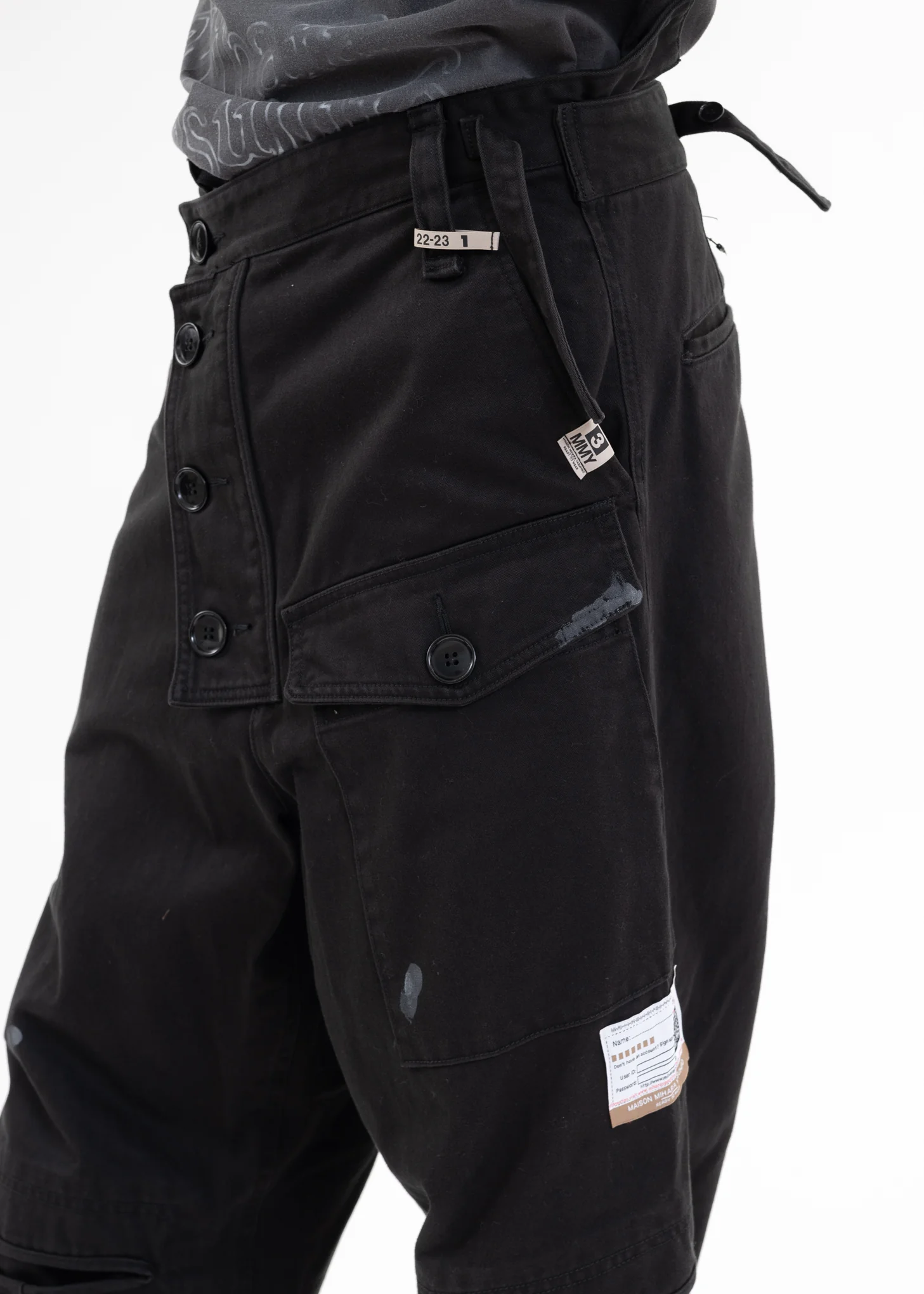 Black Slide Piece Military Pants - Image 5