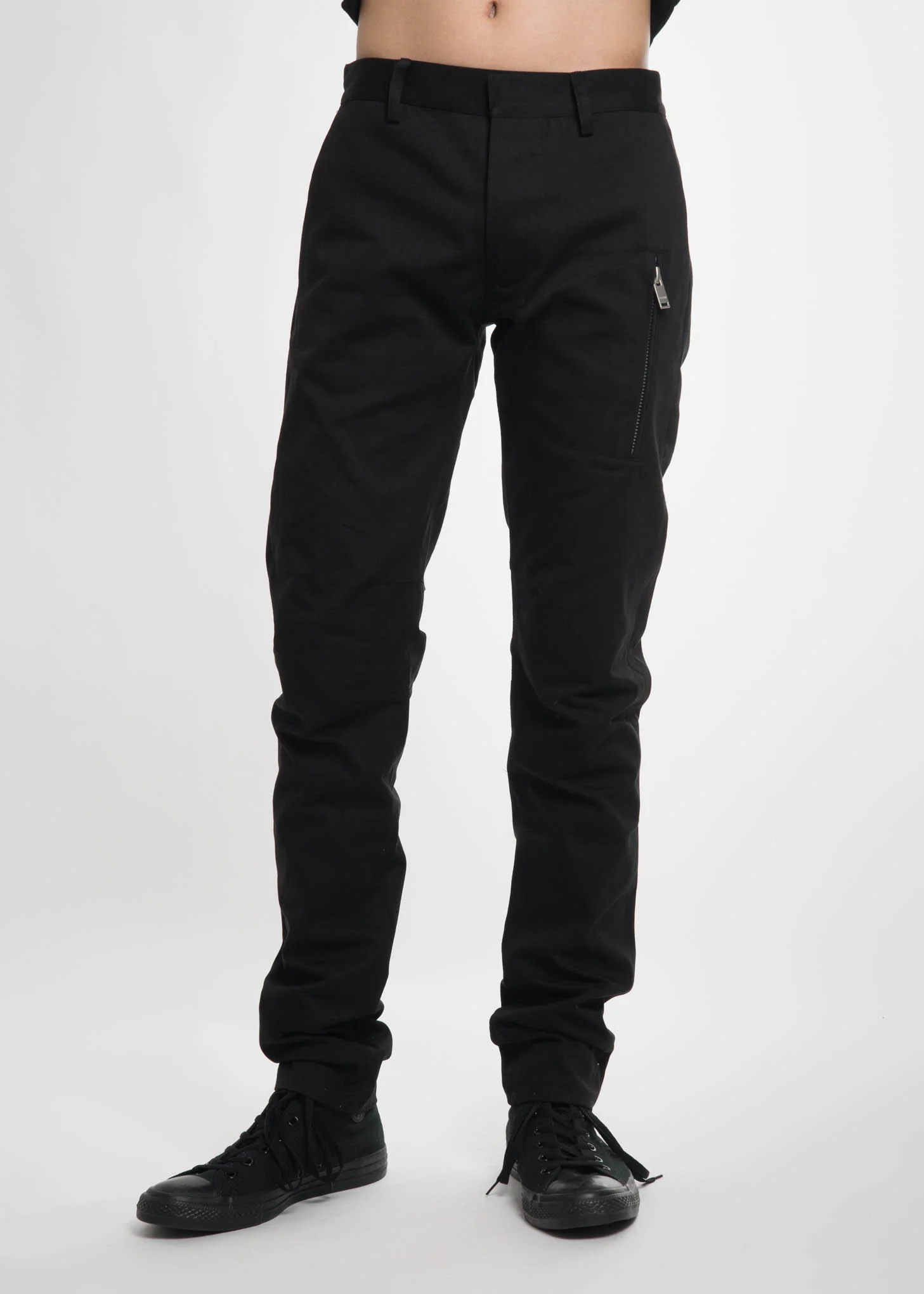 Black Slim Chino w/ Zip Pocket