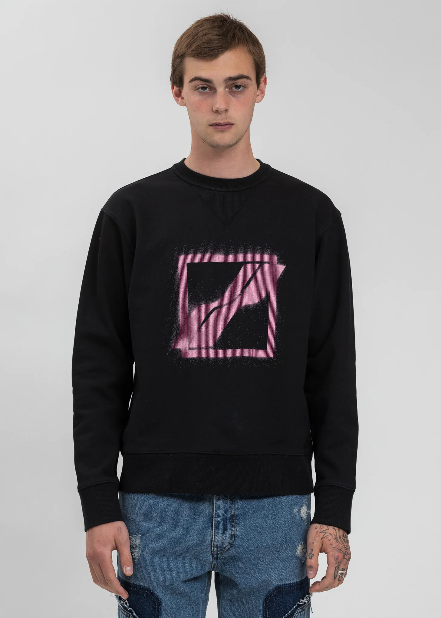 Black Slim Logo Sweater