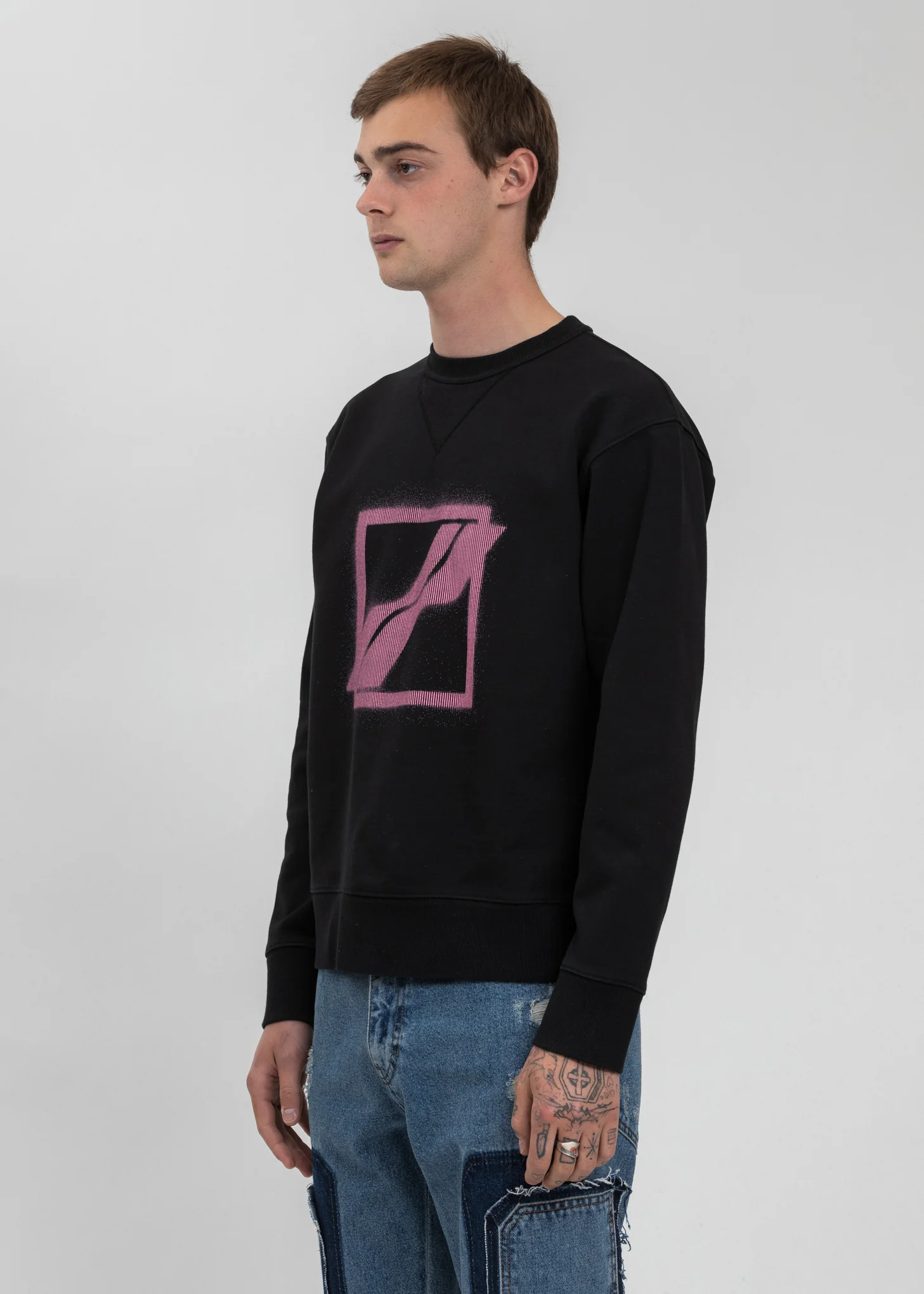 Black Slim Logo Sweater - Image 3