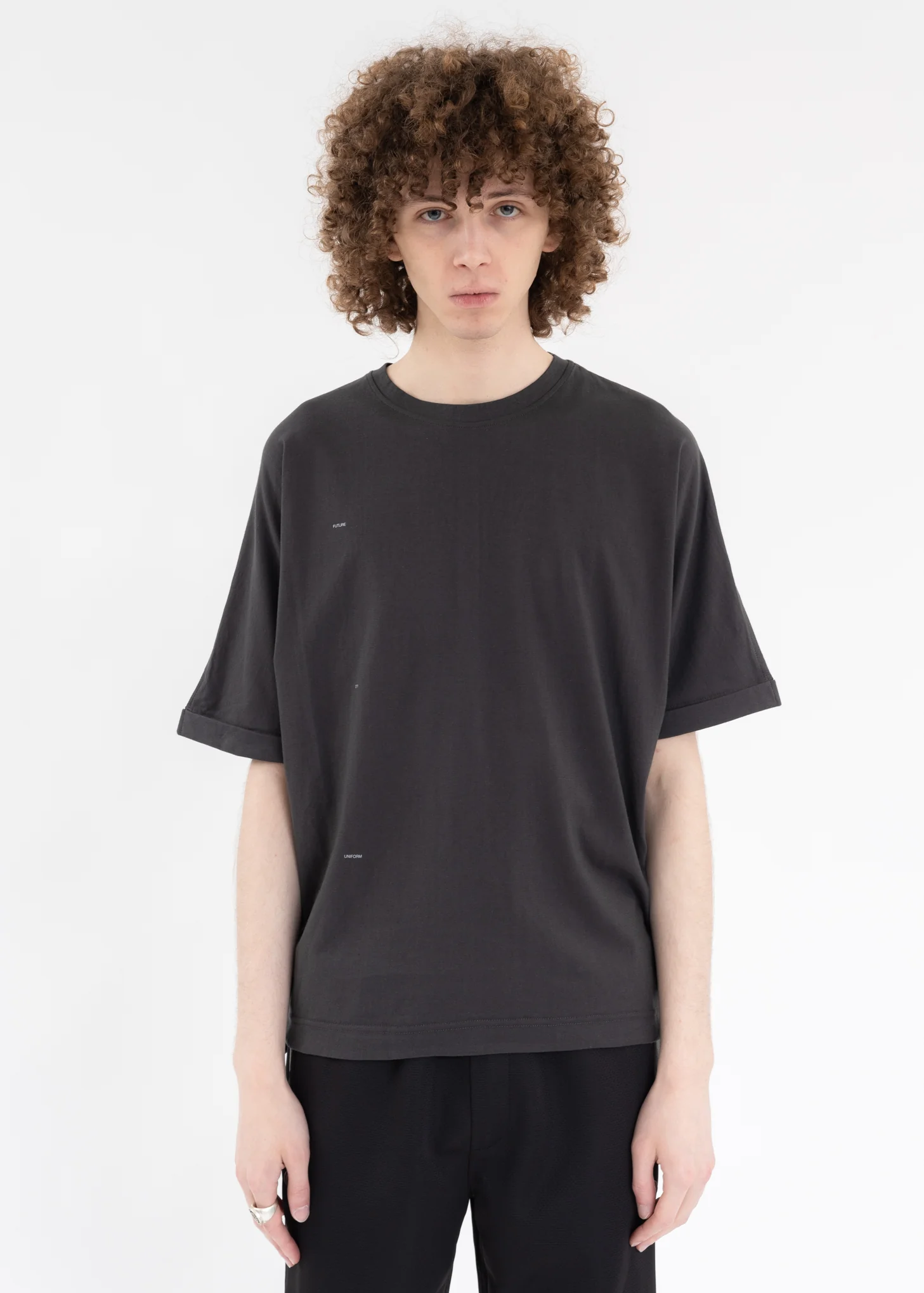 Black “Slogan Stair“ T-shirt