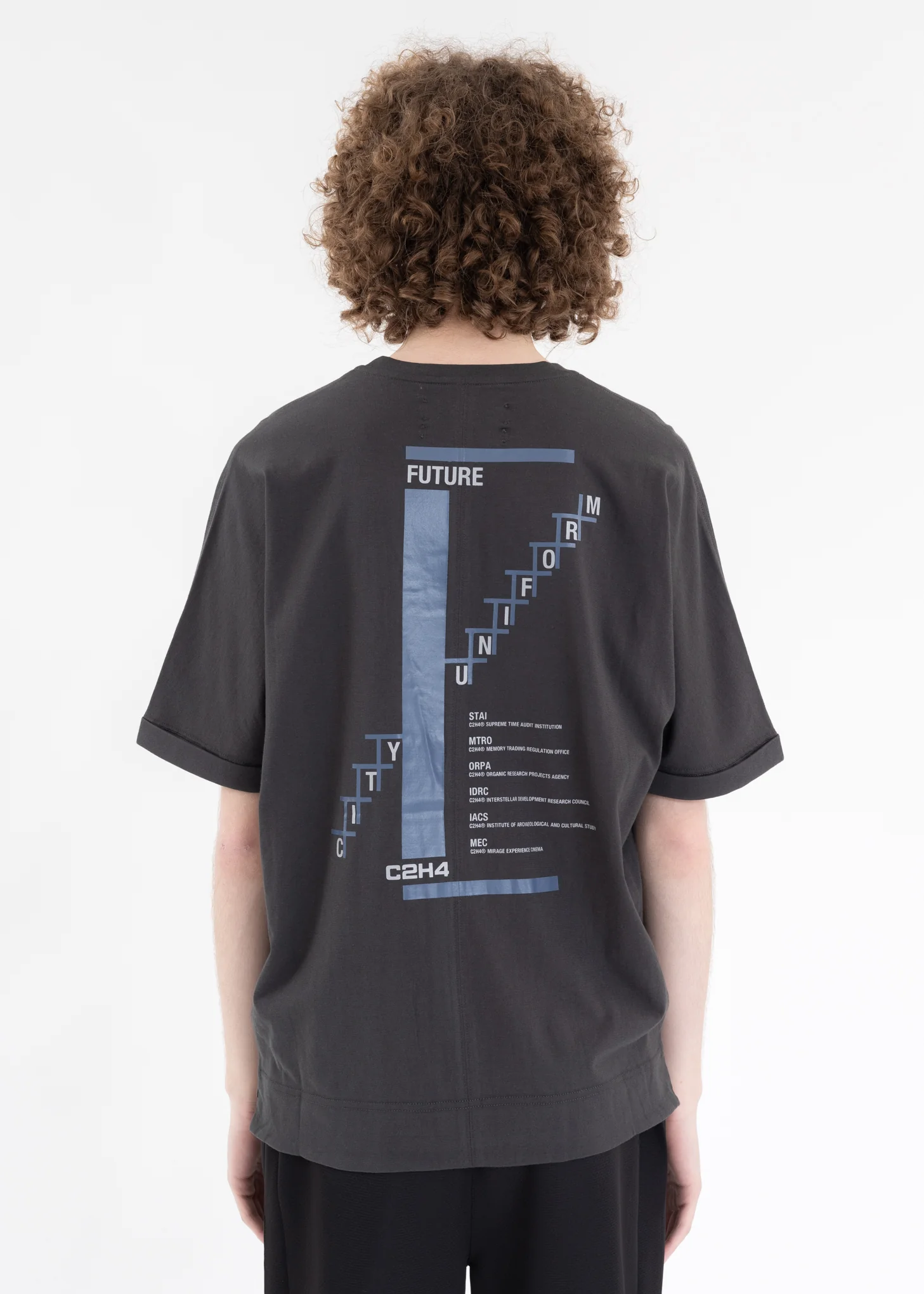 Black “Slogan Stair“ T-shirt - Image 2