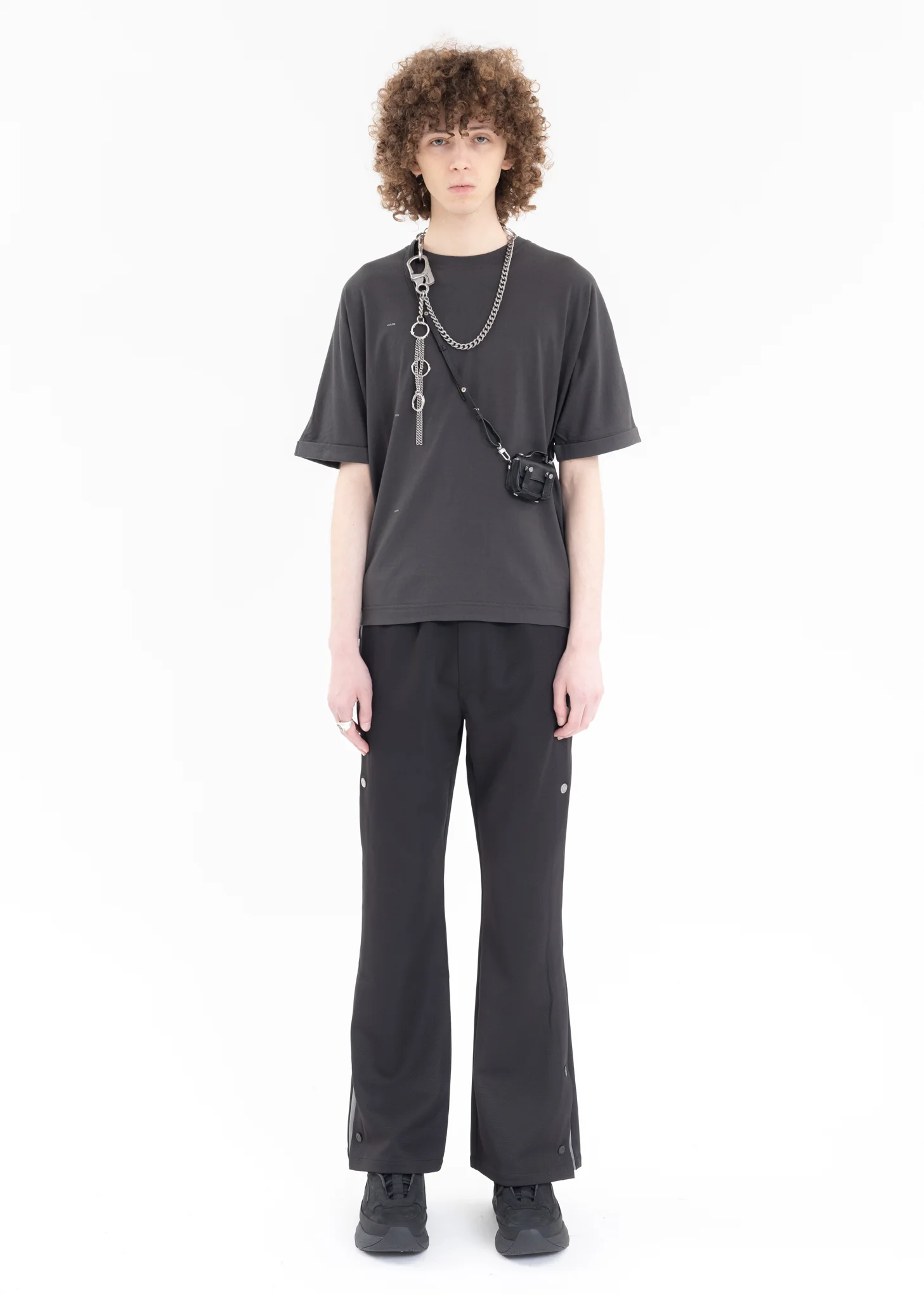 Black “Slogan Stair“ T-shirt - Image 5