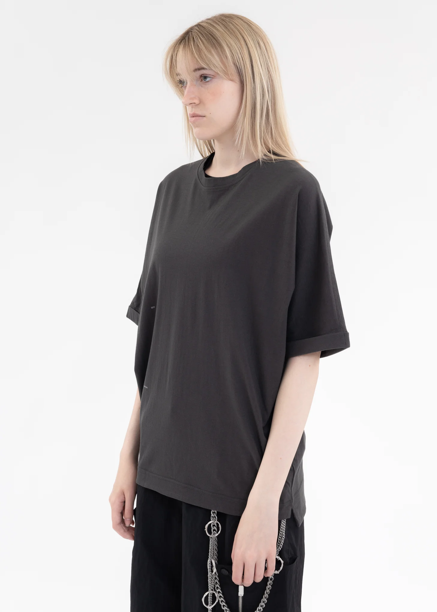 Black “Slogan Stair“ T-shirt - Image 3