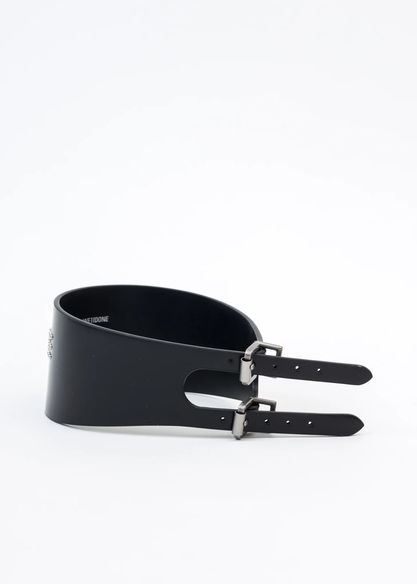 BLACK SMALL LOGO STUD WIDE DOUBLE BUCKLE CHOKER - Image 4
