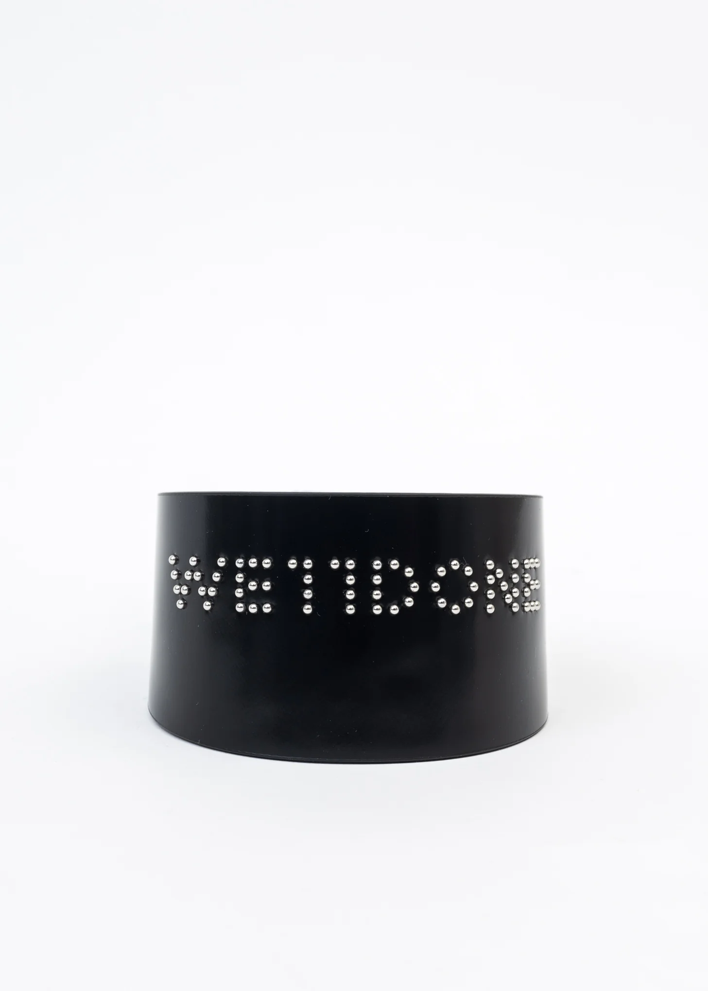 BLACK SMALL LOGO STUD WIDE DOUBLE BUCKLE CHOKER - Image 5