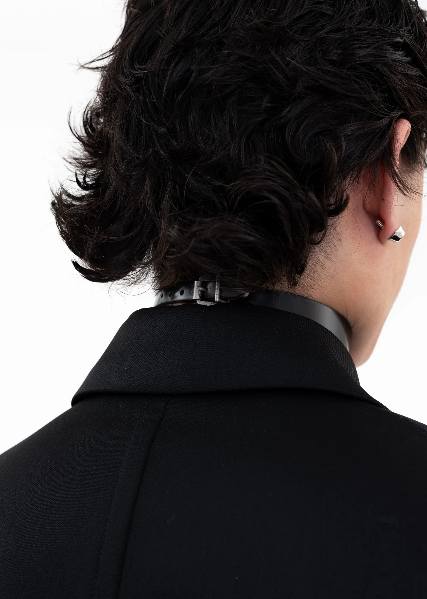 BLACK SMALL LOGO STUD WIDE DOUBLE BUCKLE CHOKER - Image 5