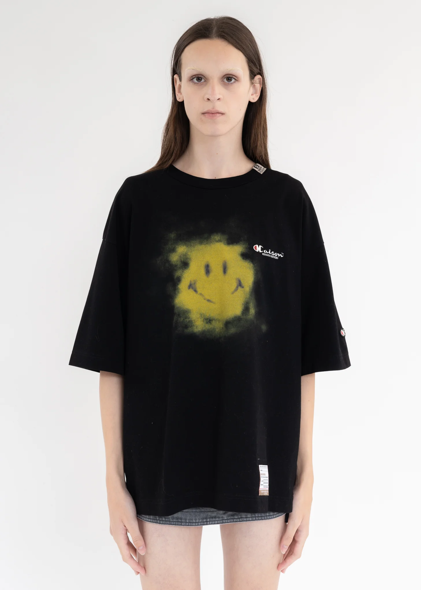 Black Smily Face Printed Tee