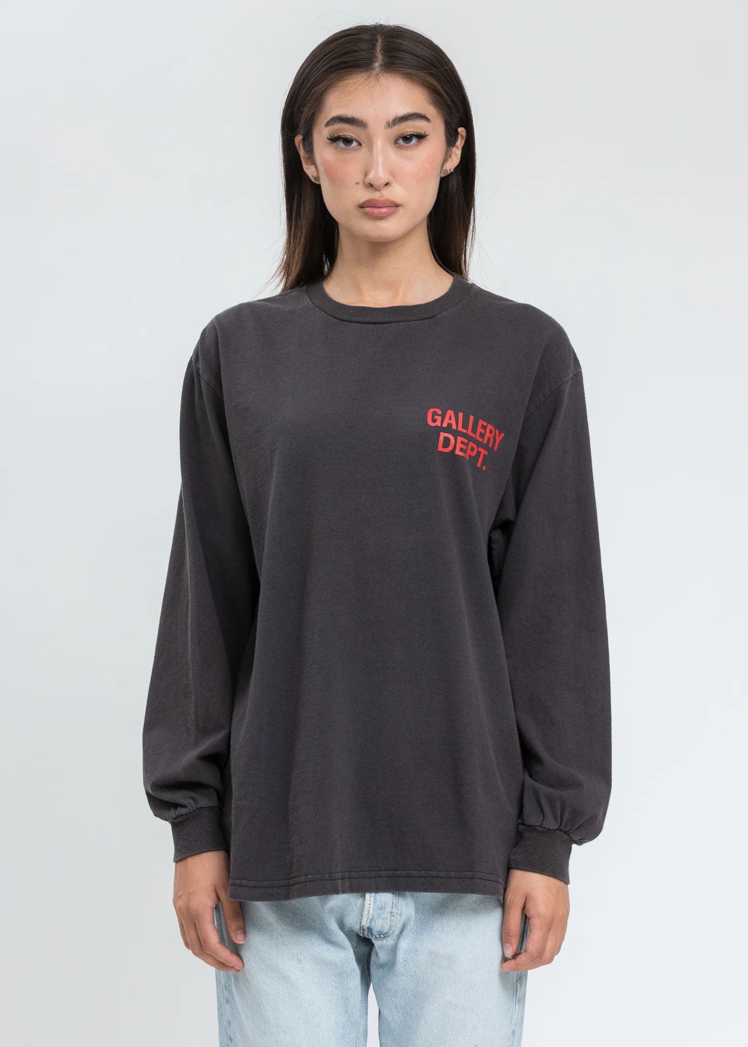 Black Souvenir Tee L/S  (Red Logo)