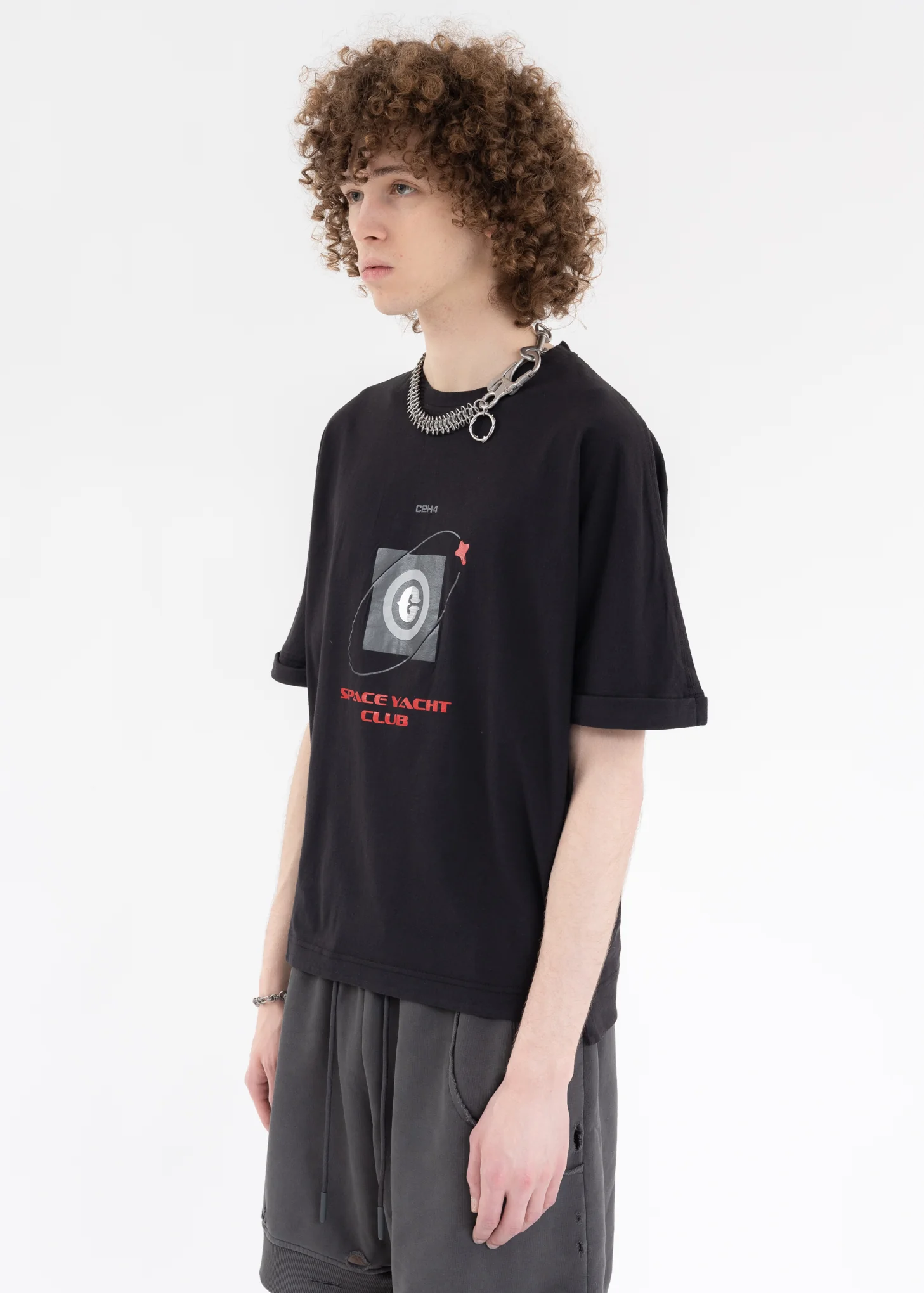 Dark Grey â€œSpace Yacht Clubâ€ T-shirt - Image 3