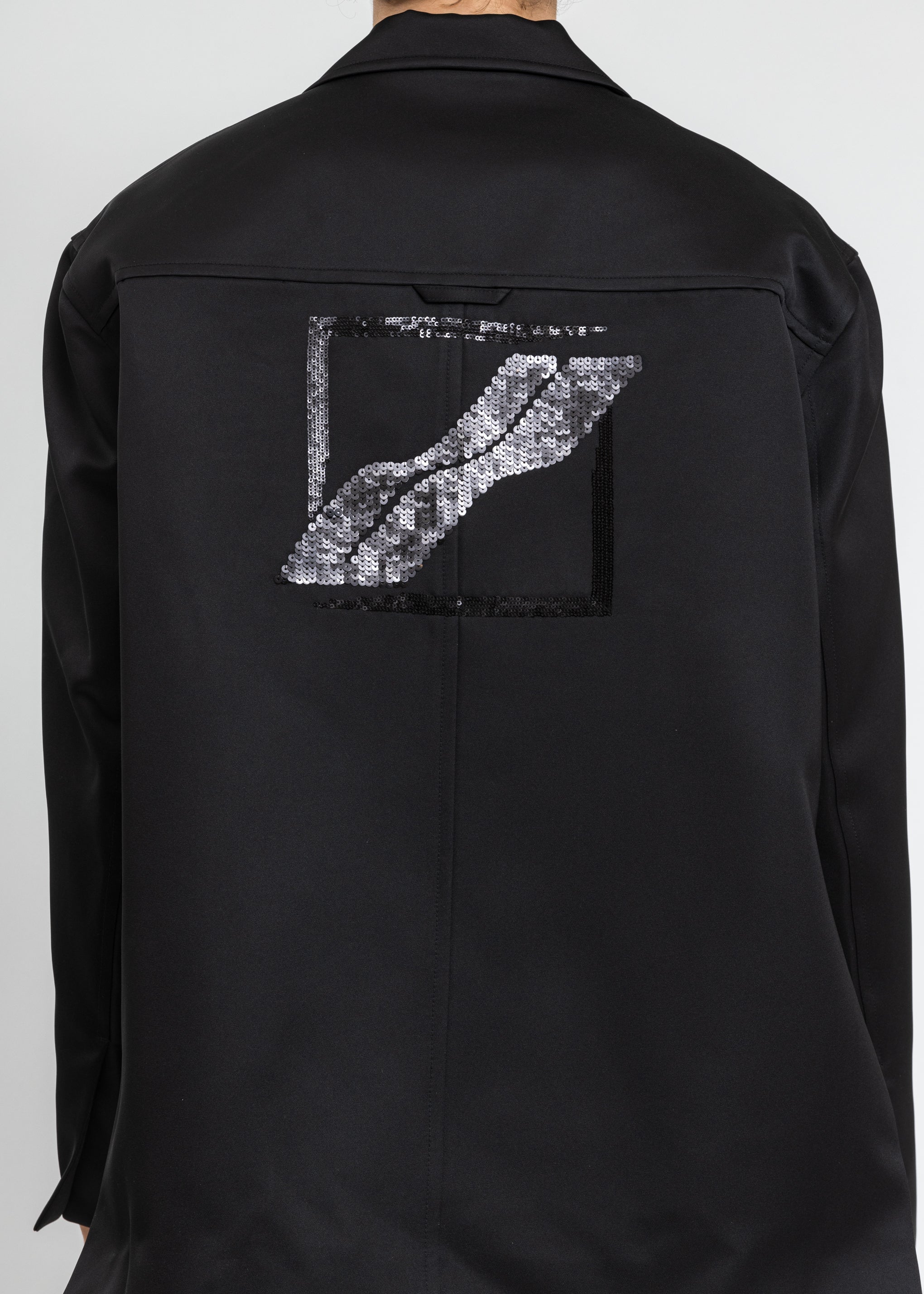 Black Spangle Decoration Single Breasted Jacket - Image 4