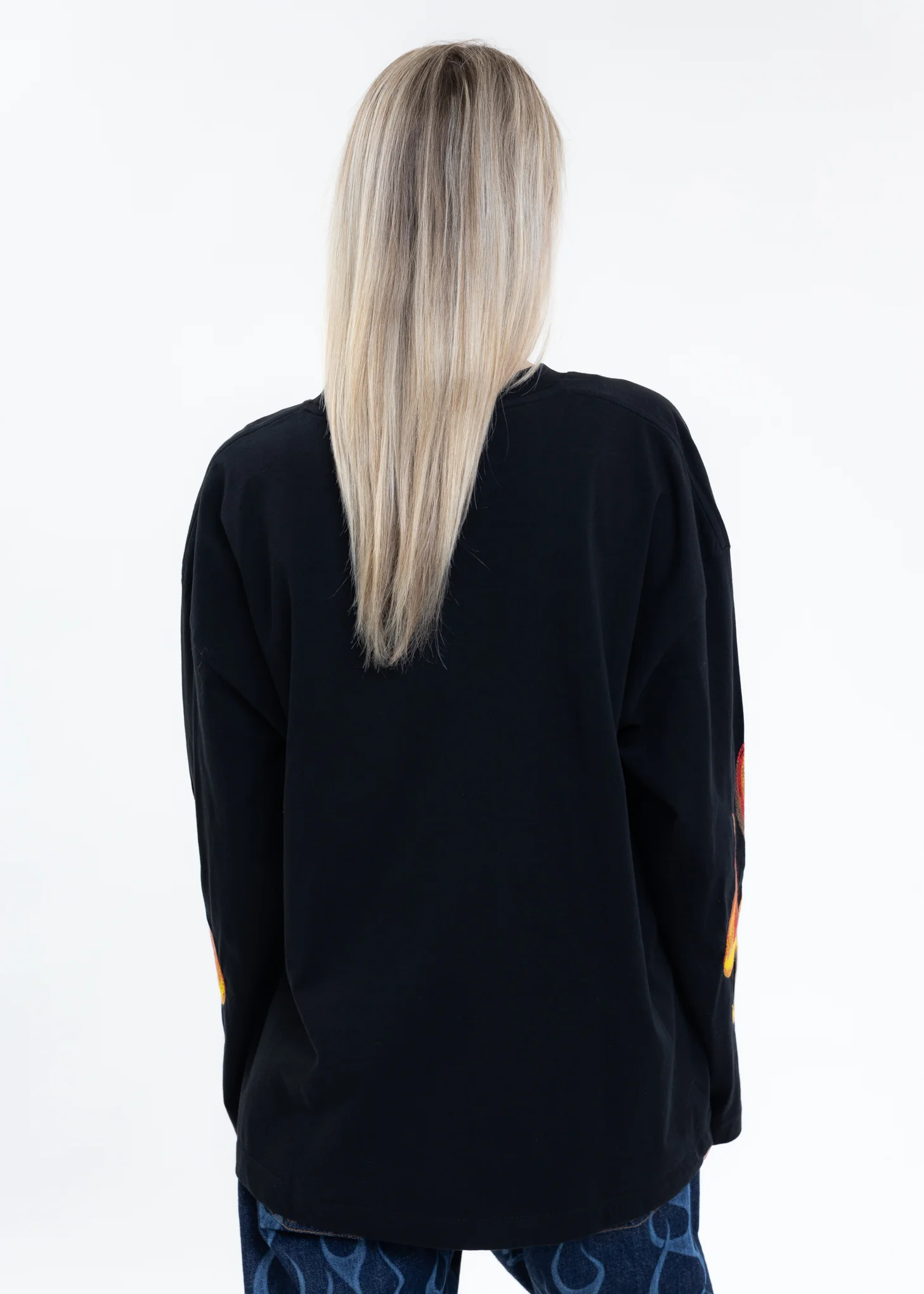 Black SPIRIT FLAMING LS T-Shirt - Image 4
