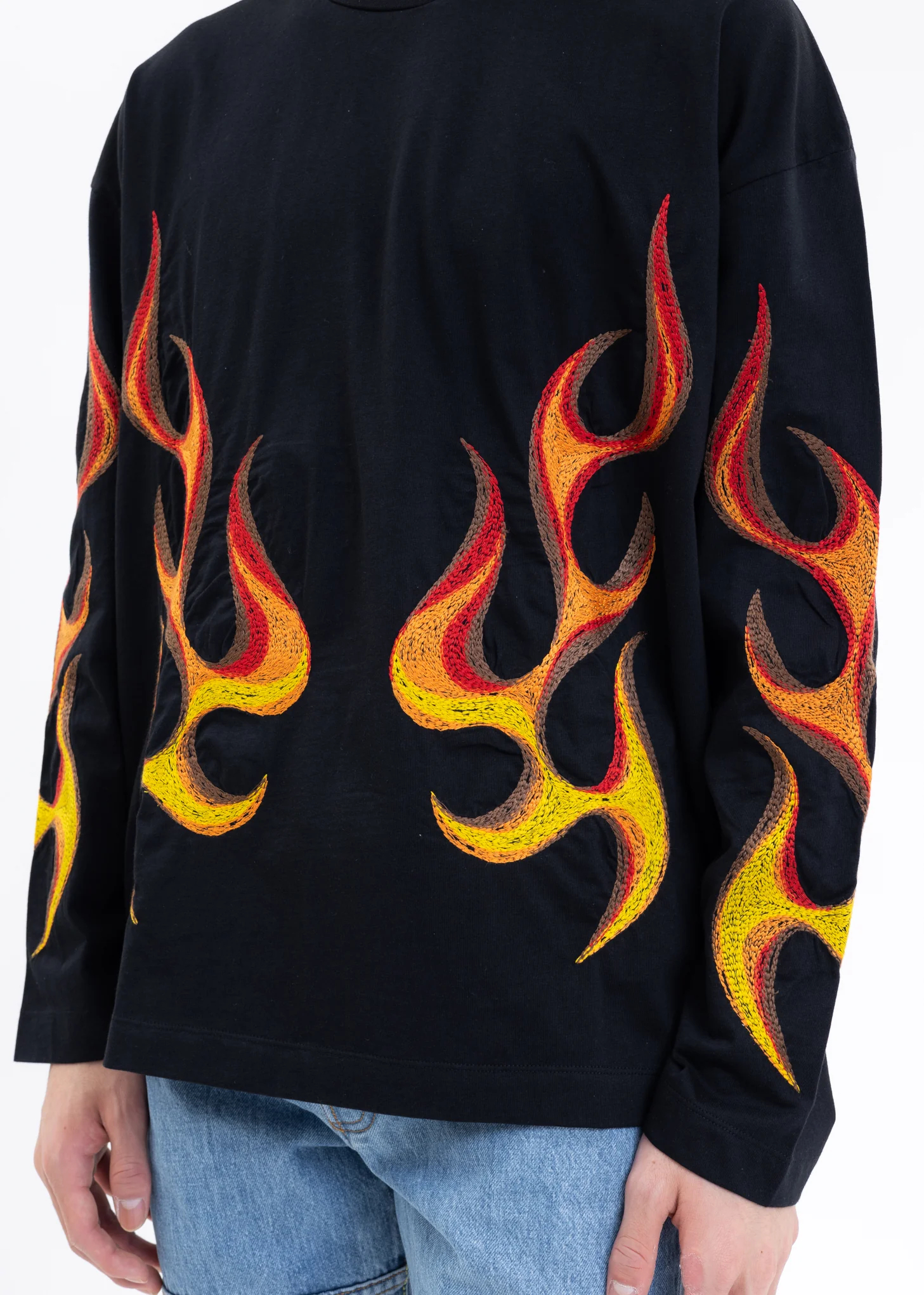 Black SPIRIT FLAMING LS T-Shirt - Image 3