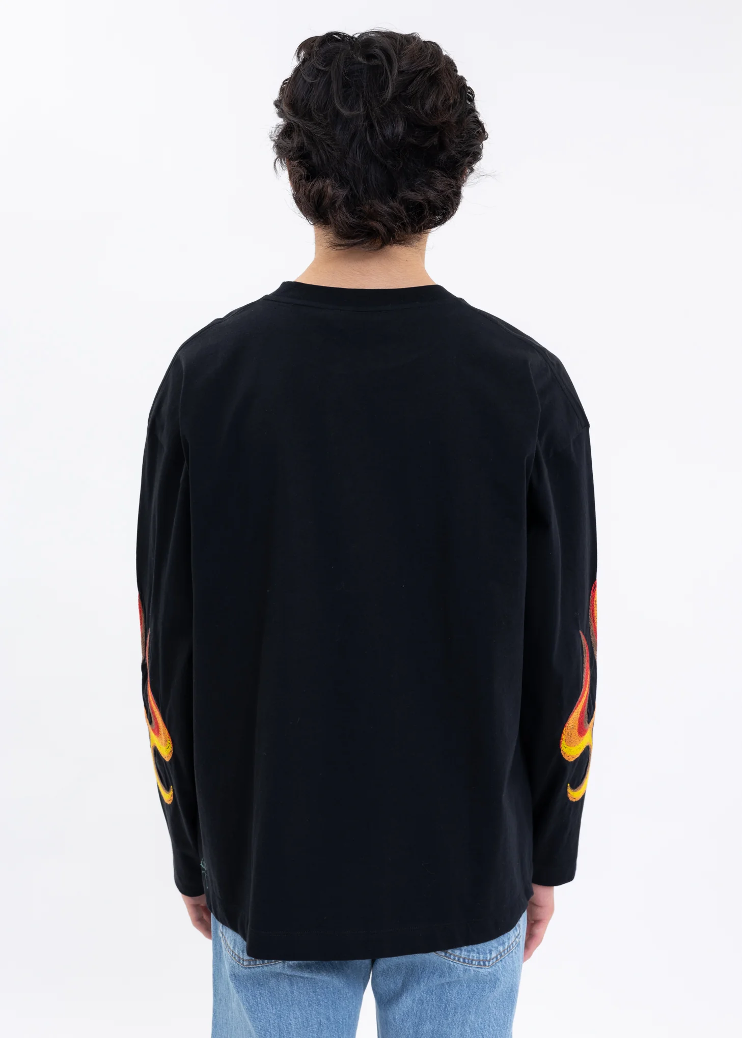 Black SPIRIT FLAMING LS T-Shirt - Image 4