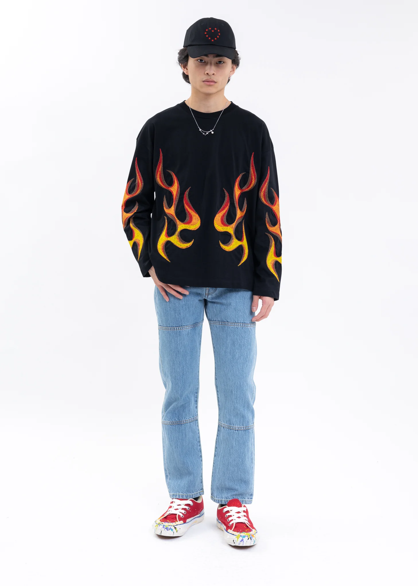 Black SPIRIT FLAMING LS T-Shirt - Image 5