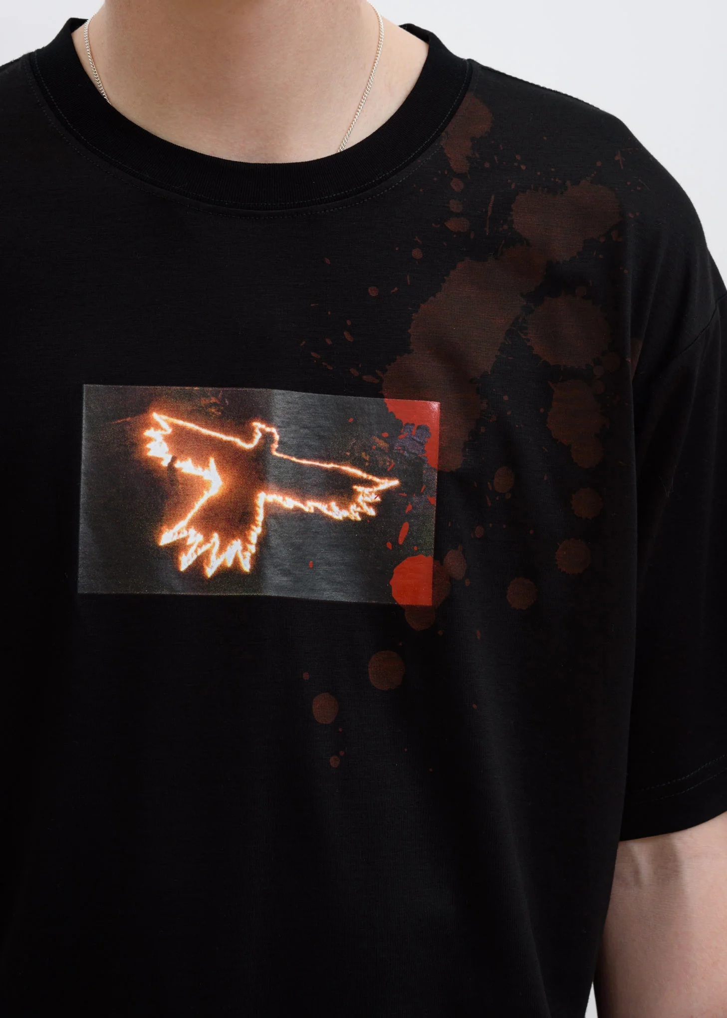 Black Splatter Eagle T-Shirt - Image 3