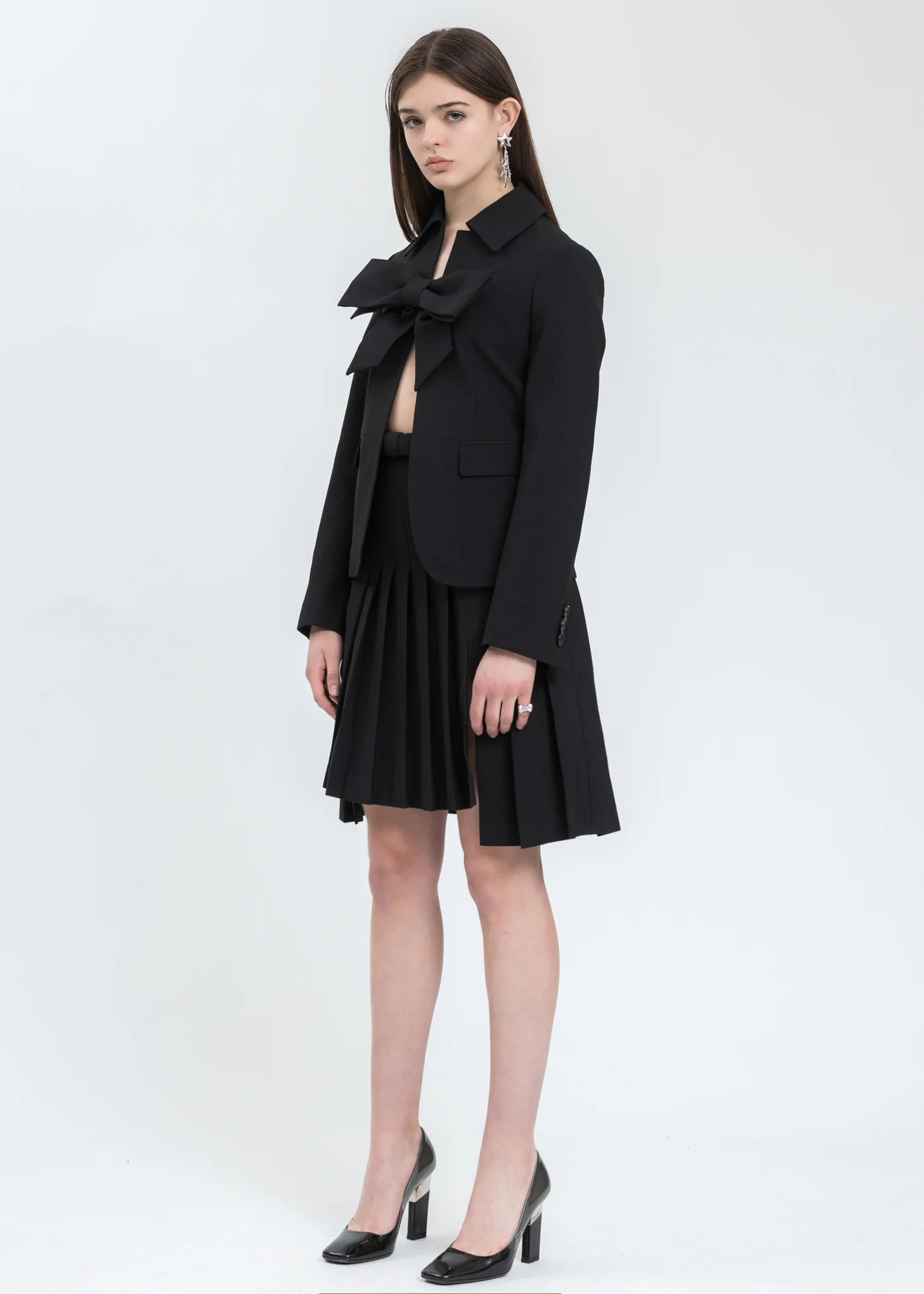 Black Split Pleat Skirt - Image 7