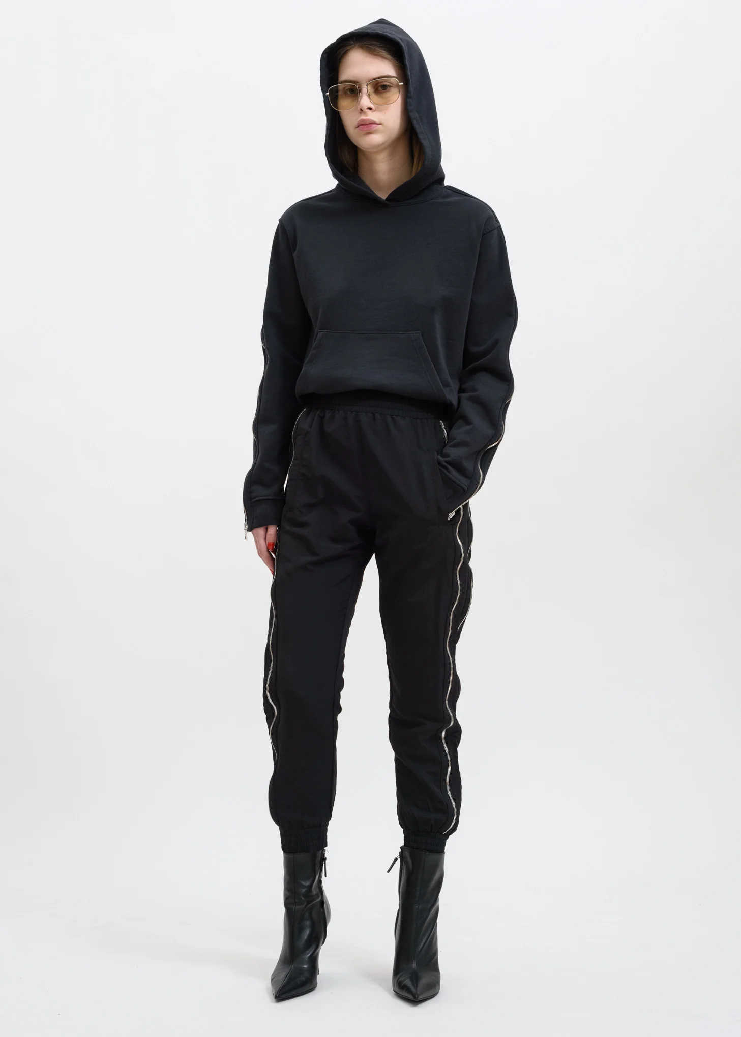 Black Sporte Double Zip Track Pant - Image 4
