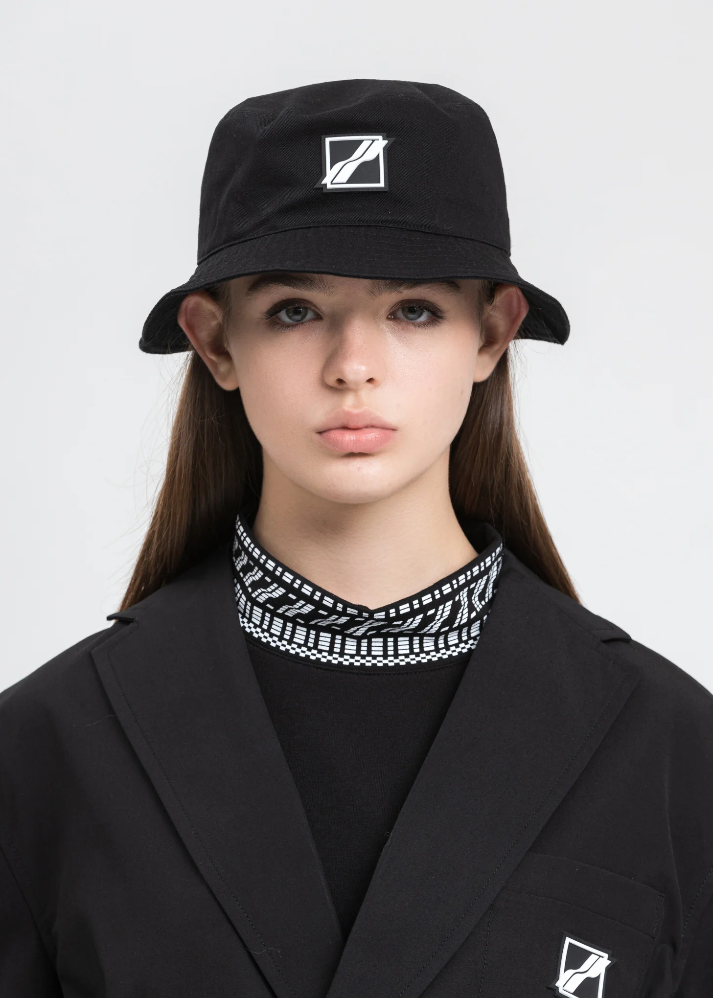 Black Square Logo Bucket Hat