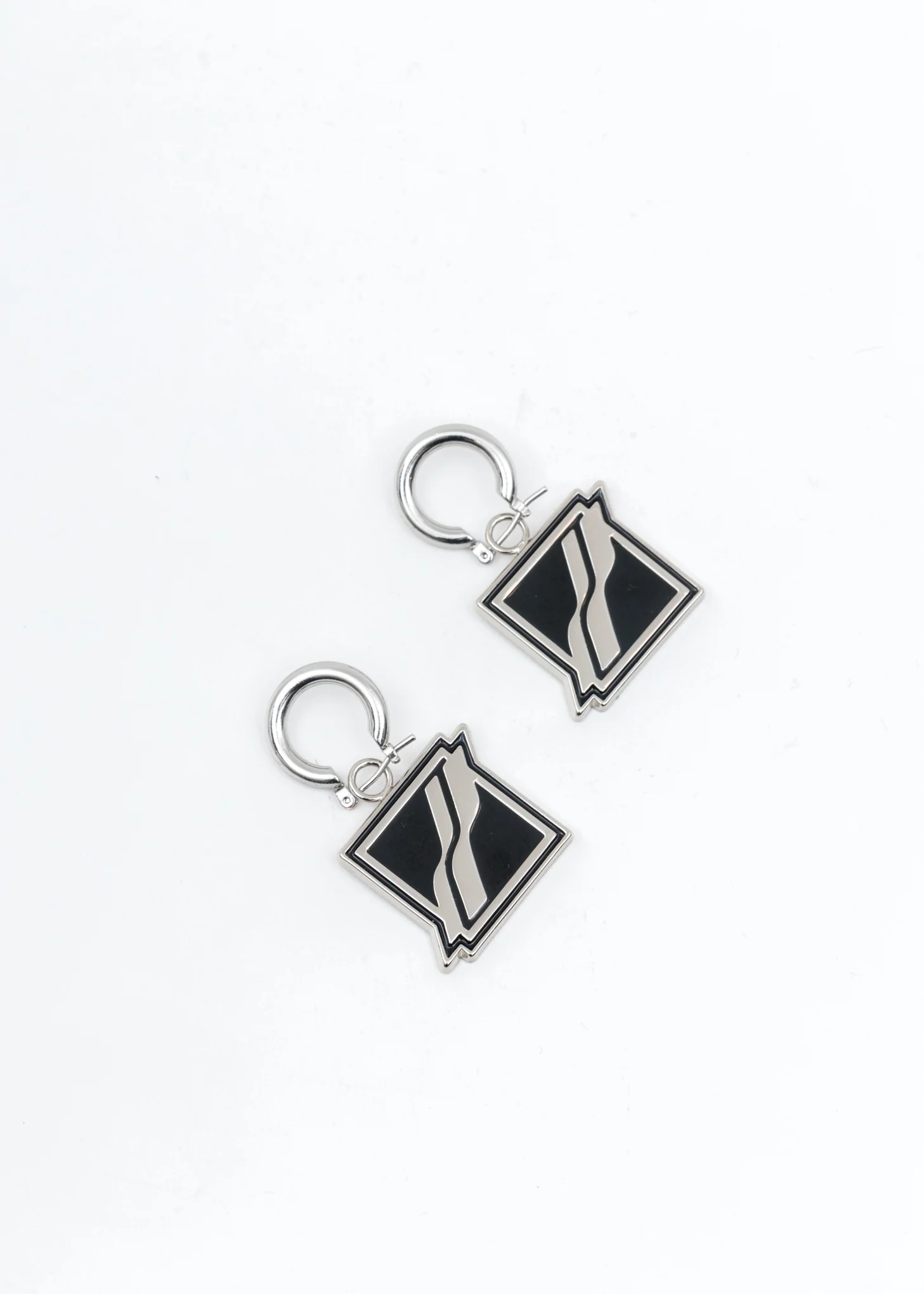 Black Square Logo Earring (Pair)