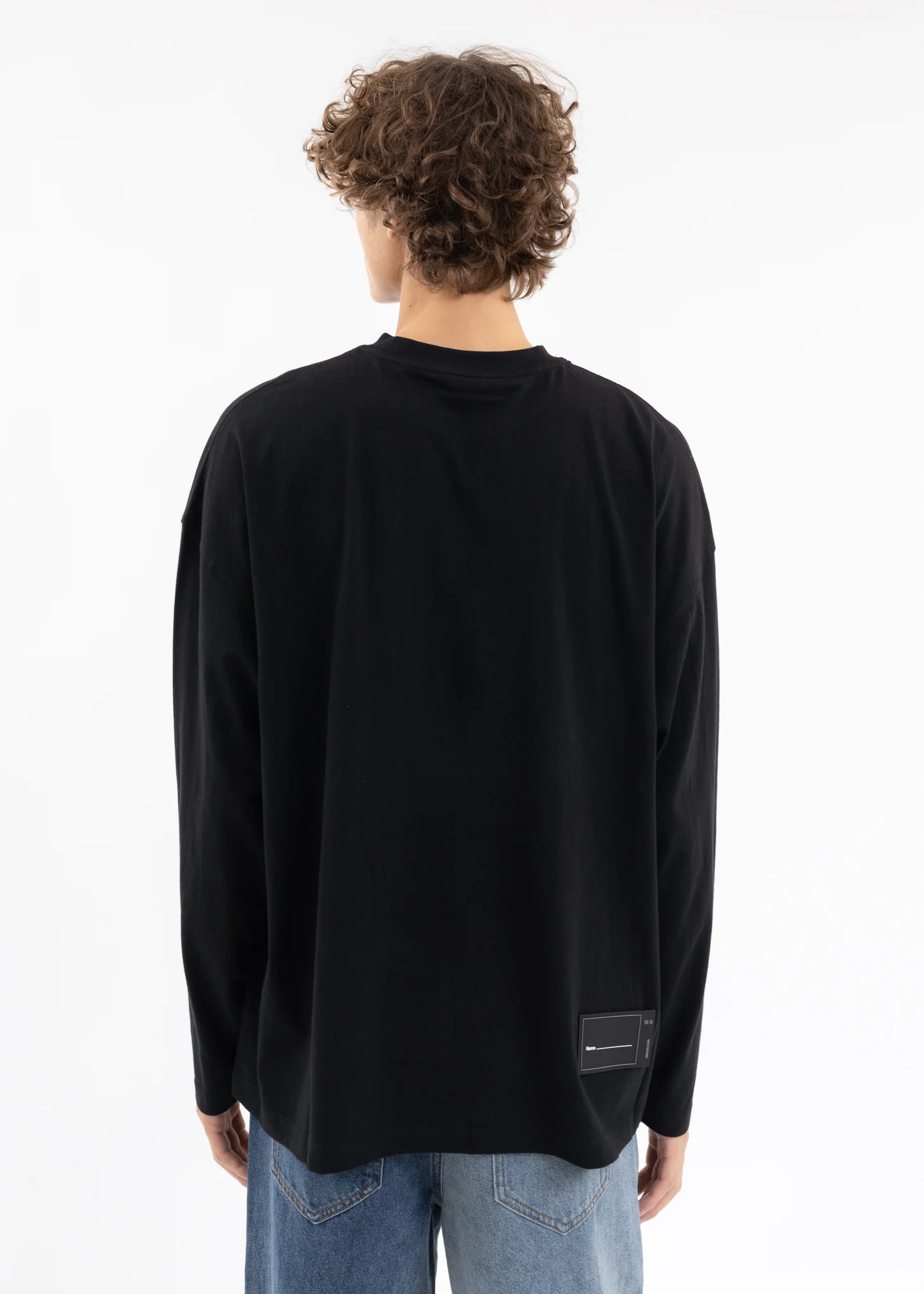 BLACK SQUARE LOGO LONG-SLEEVED T-SHIRT - Image 2