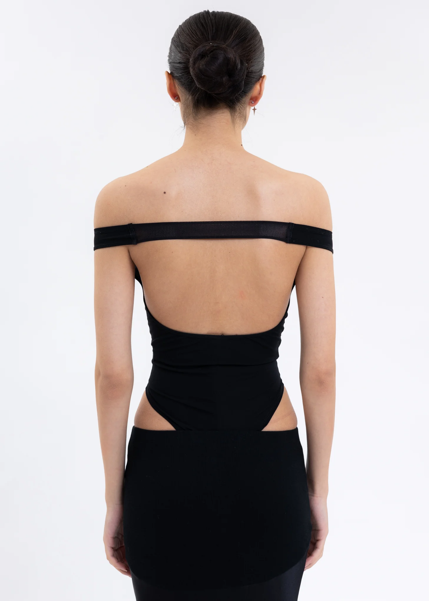 Black Square Shoulder Bodysuit - Image 2