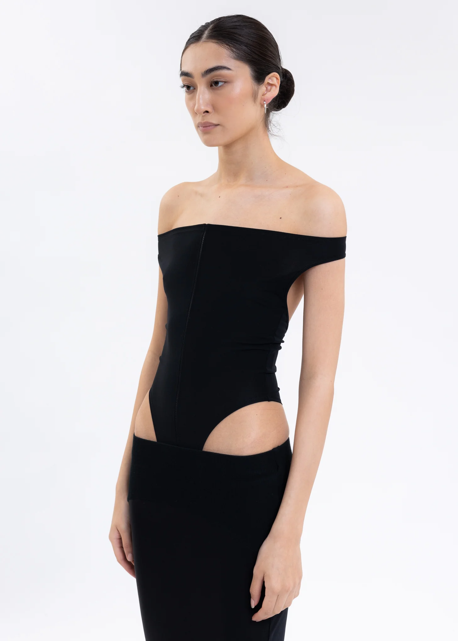 Black Square Shoulder Bodysuit - Image 3