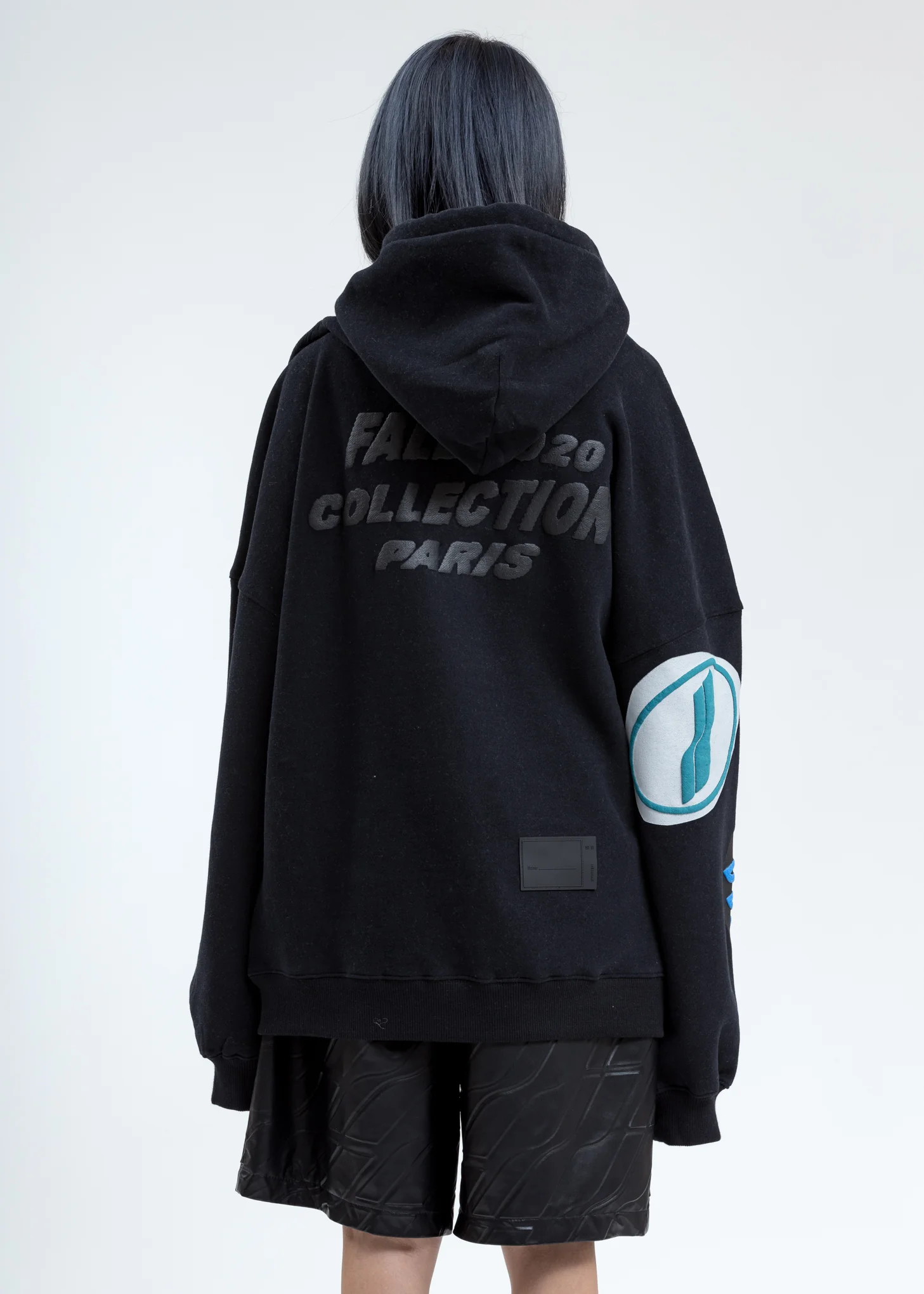 Black Stacked Logo Hoodie - Image 2