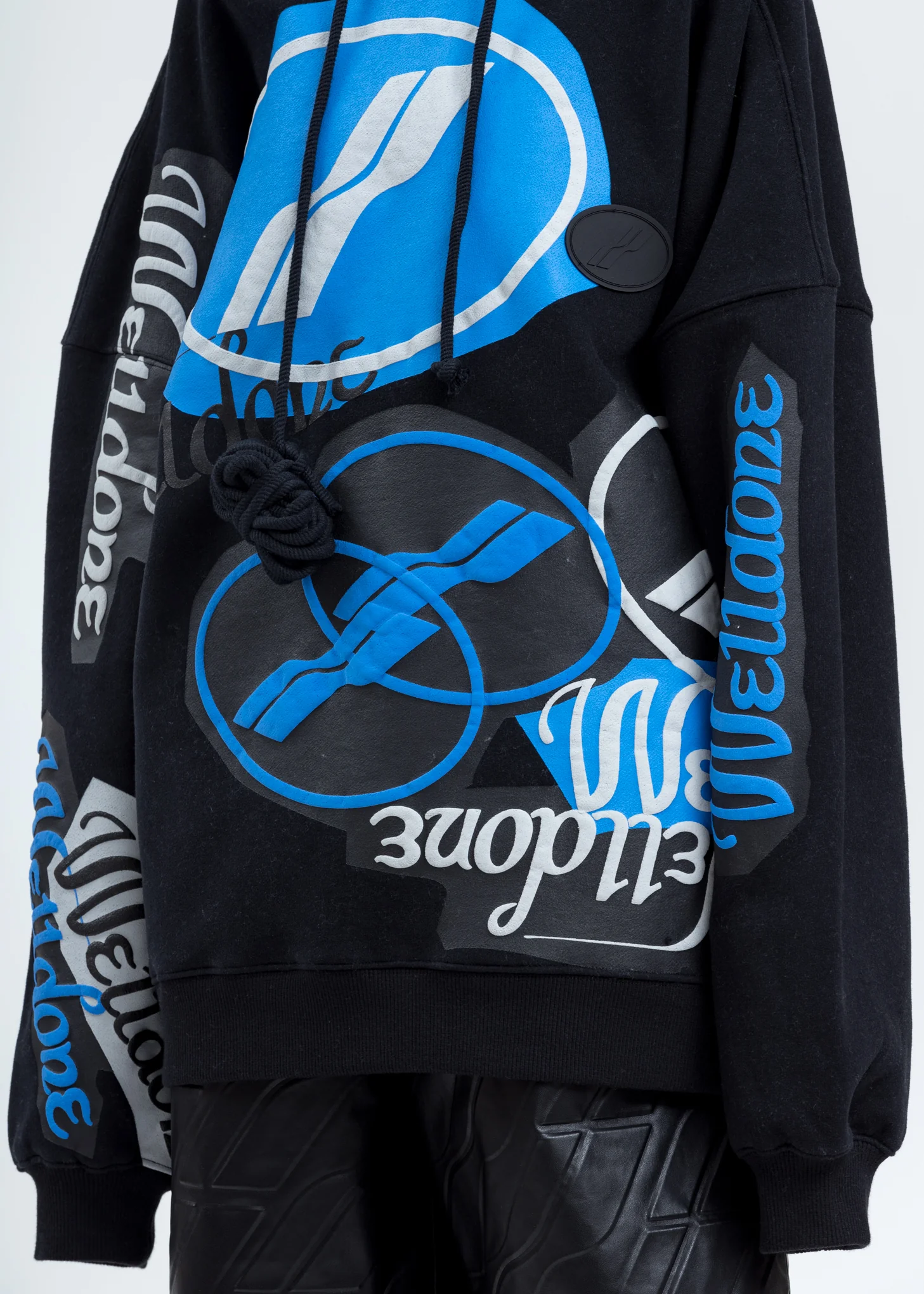 Black Stacked Logo Hoodie - Image 4