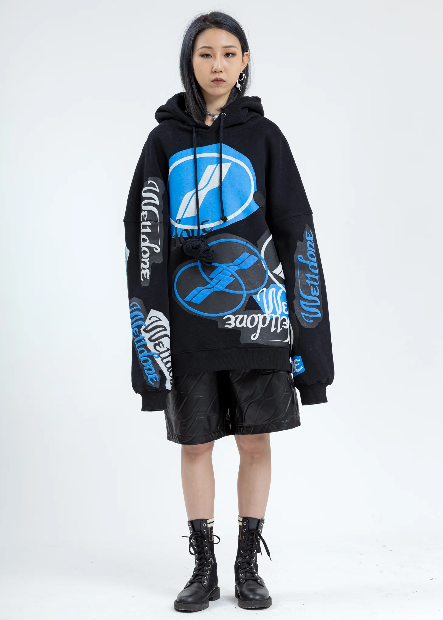Black Stacked Logo Hoodie - Image 5