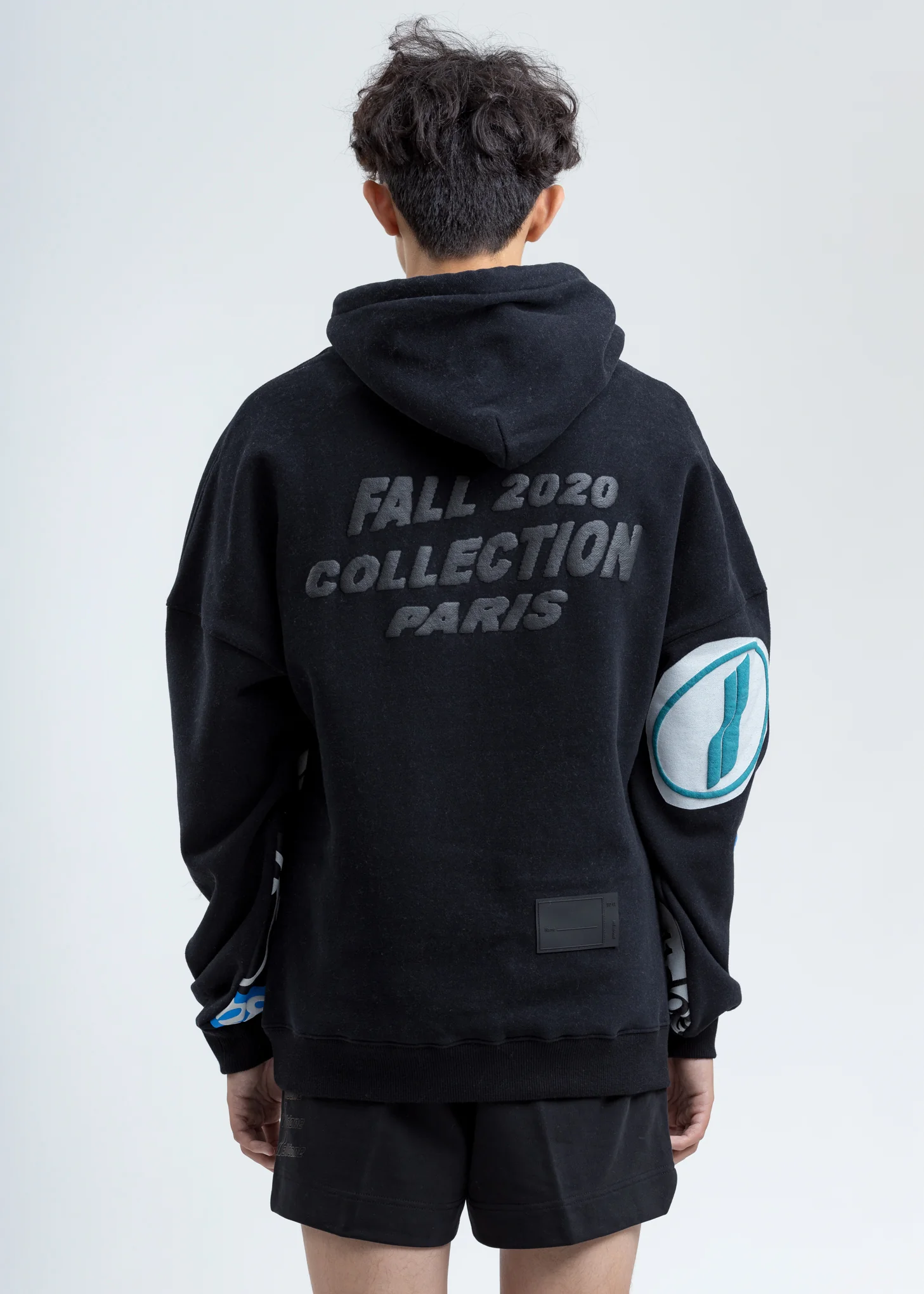 Black Stacked Logo Hoodie - Image 2