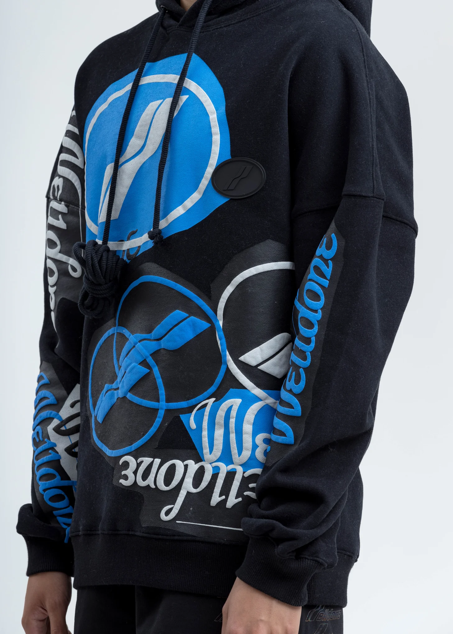 Black Stacked Logo Hoodie - Image 3