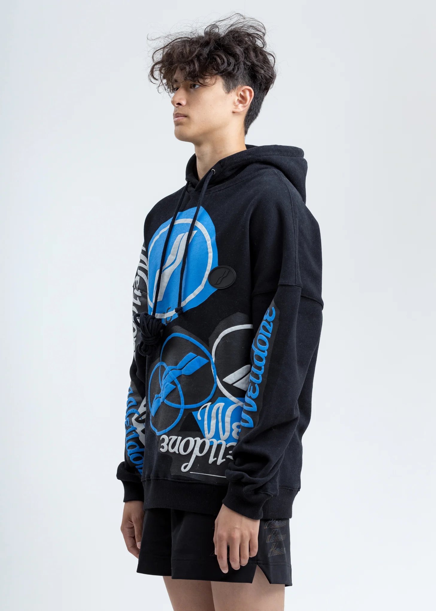 Black Stacked Logo Hoodie - Image 4