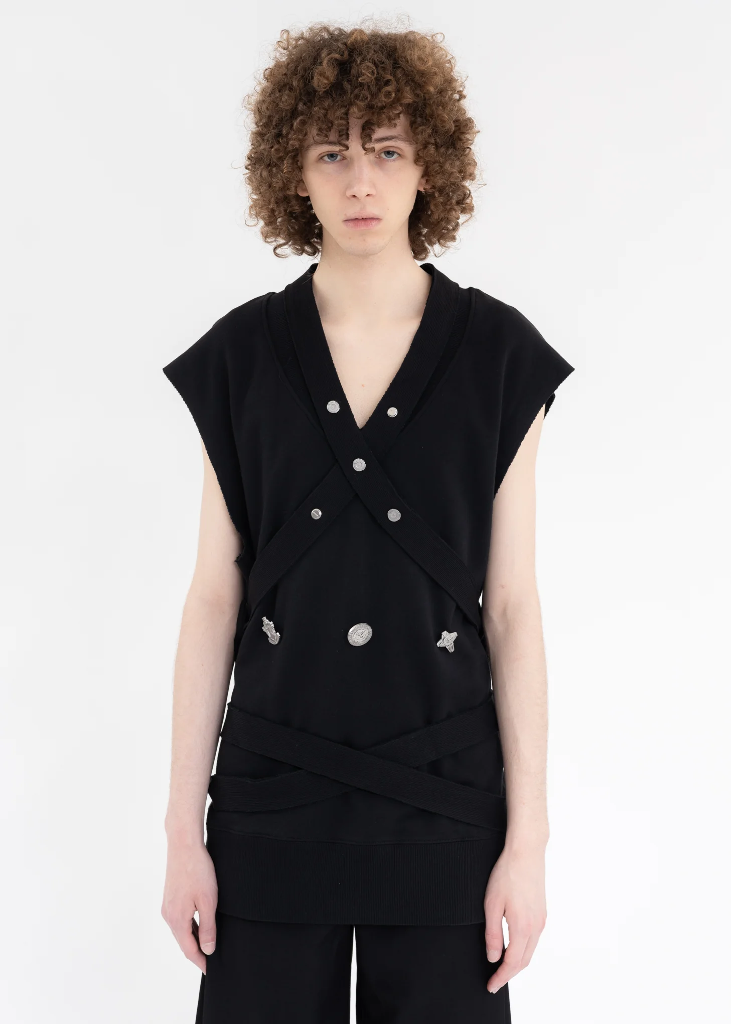 Black Stagger Bandage Sweat Vest
