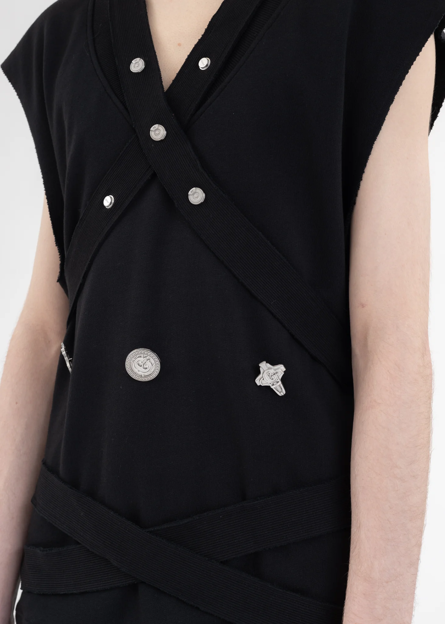 Black Stagger Bandage Sweat Vest - Image 6