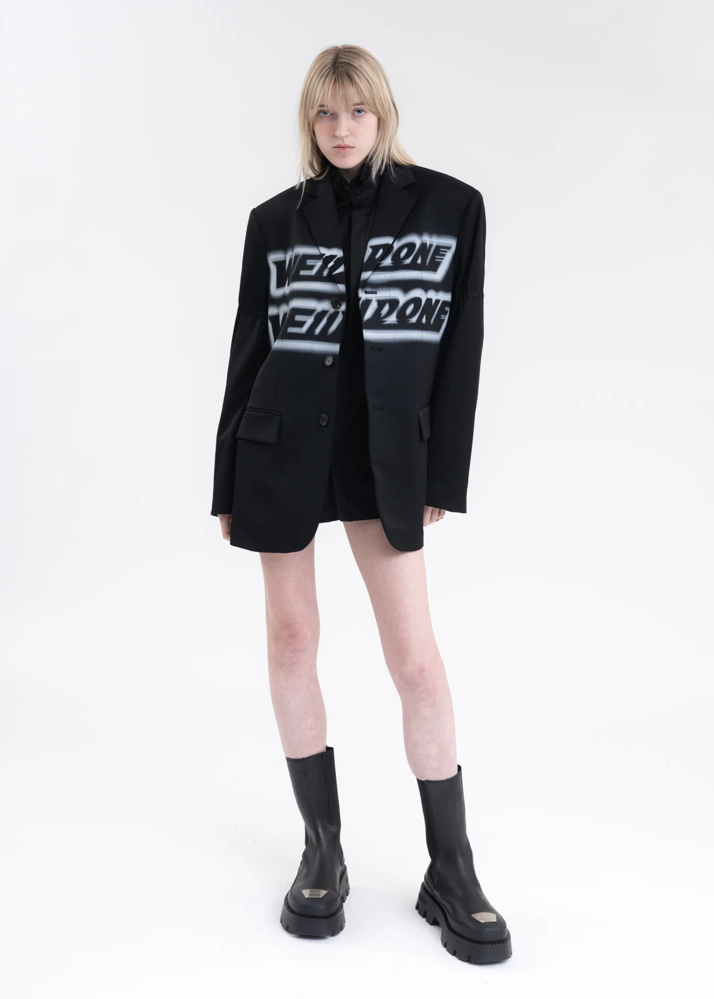 BLACK STANDARD JACKET WITH LOGO PRINT - Image 2