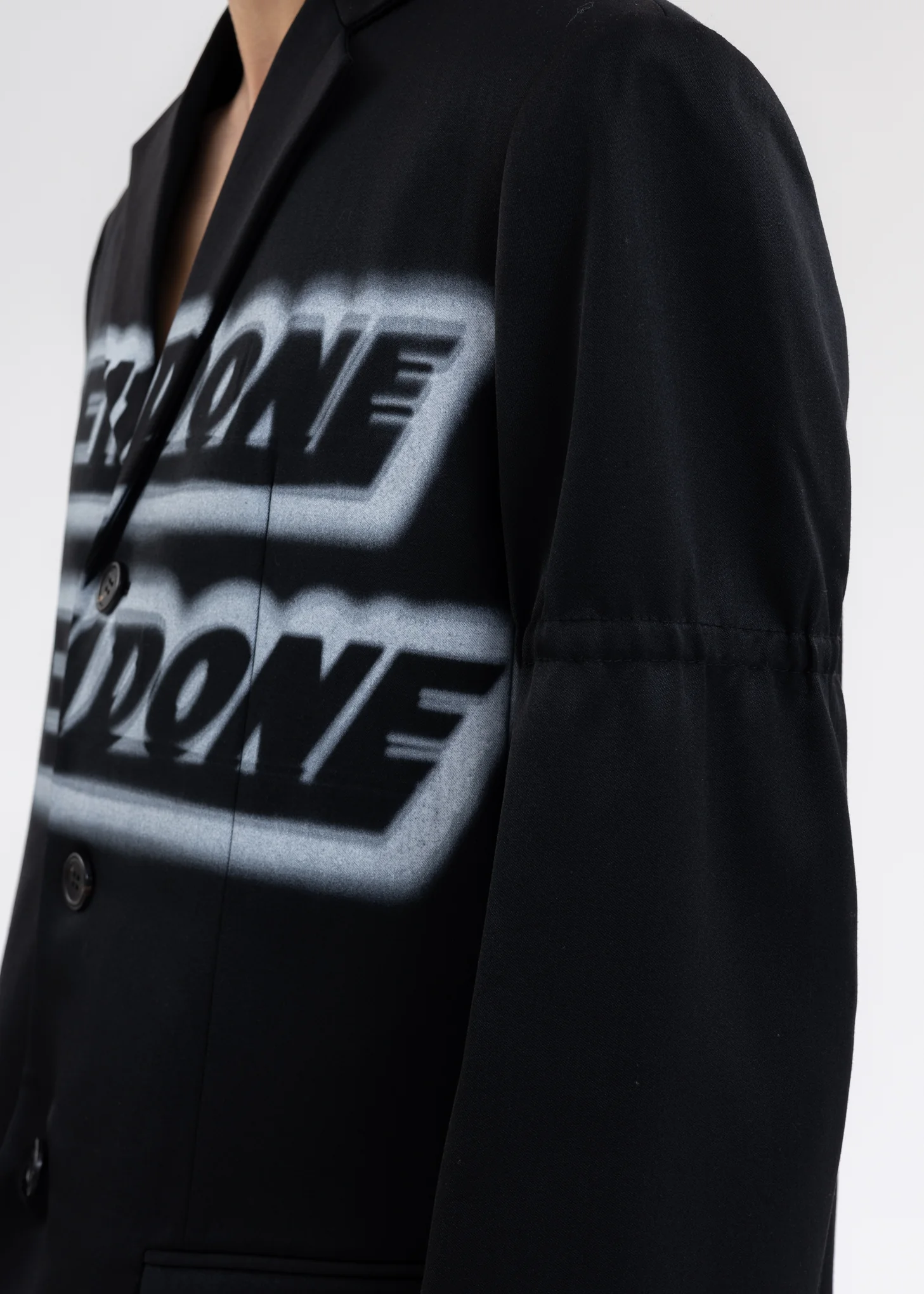 BLACK STANDARD JACKET WITH LOGO PRINT - Image 4