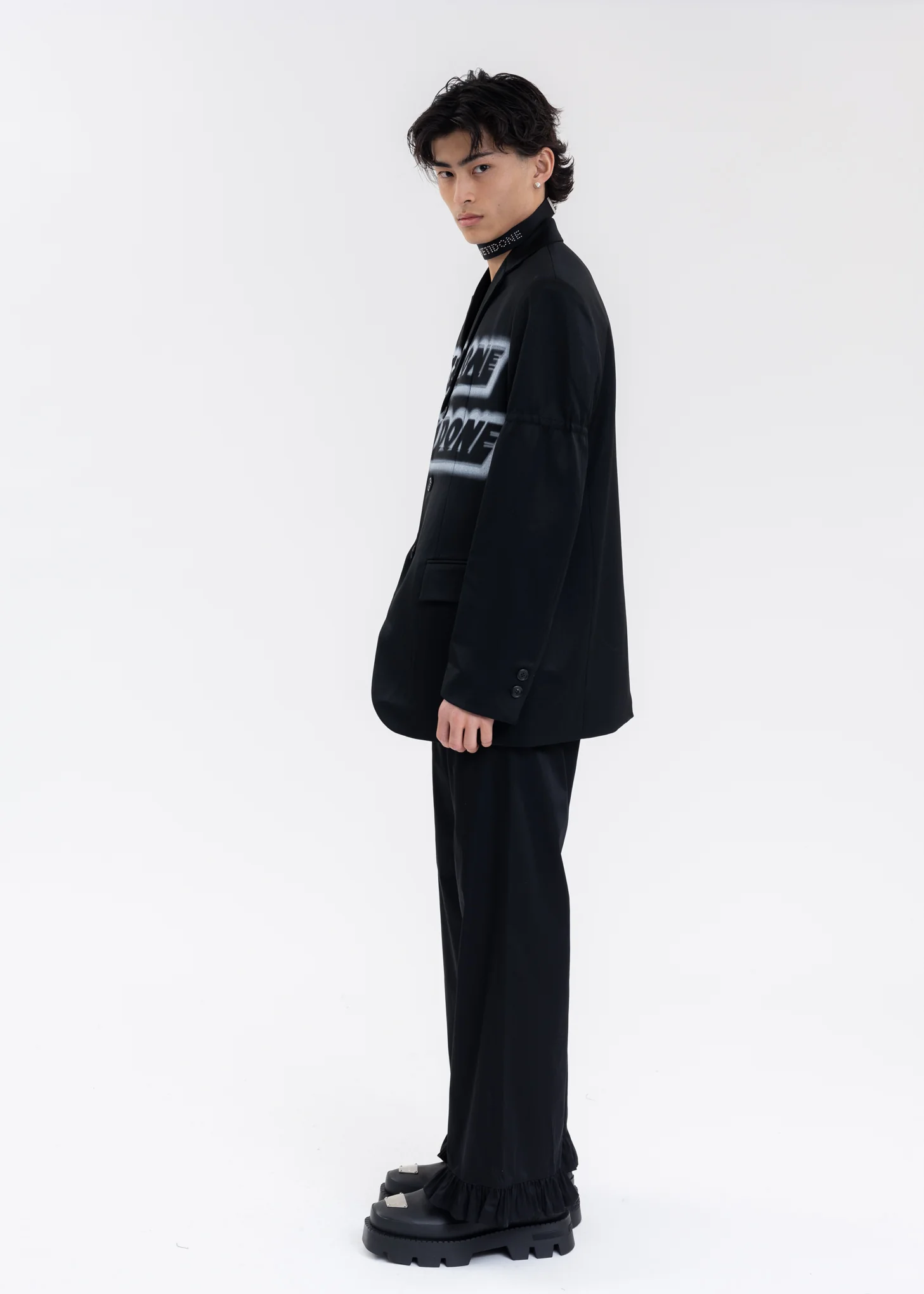 BLACK STANDARD JACKET WITH LOGO PRINT - Image 6