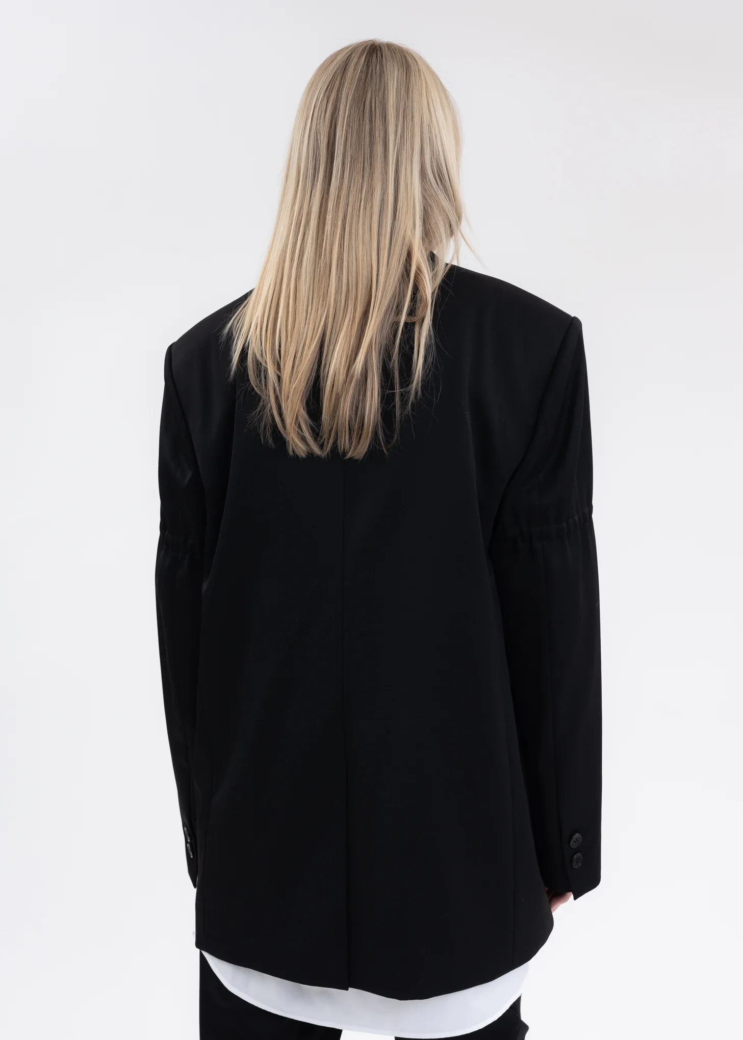BLACK STANDARD JACKET WITH RUBBER BAND SLEEVES - Image 3