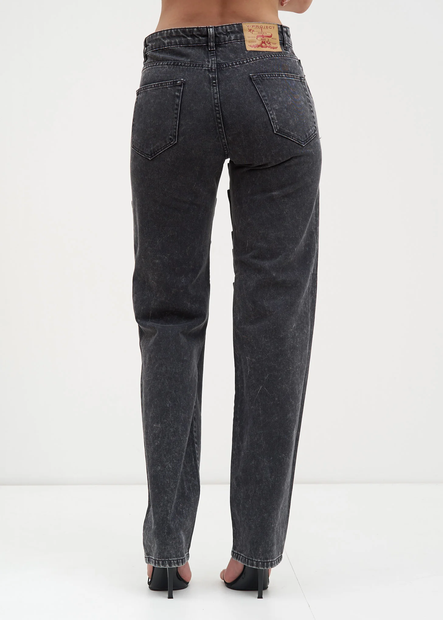 Black Stonewash Layered Jeans - Image 2