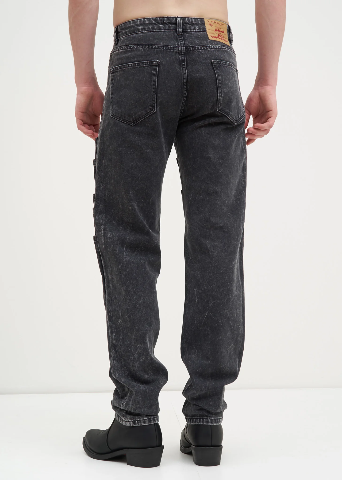 Black Stonewash Layered Jeans - Image 2