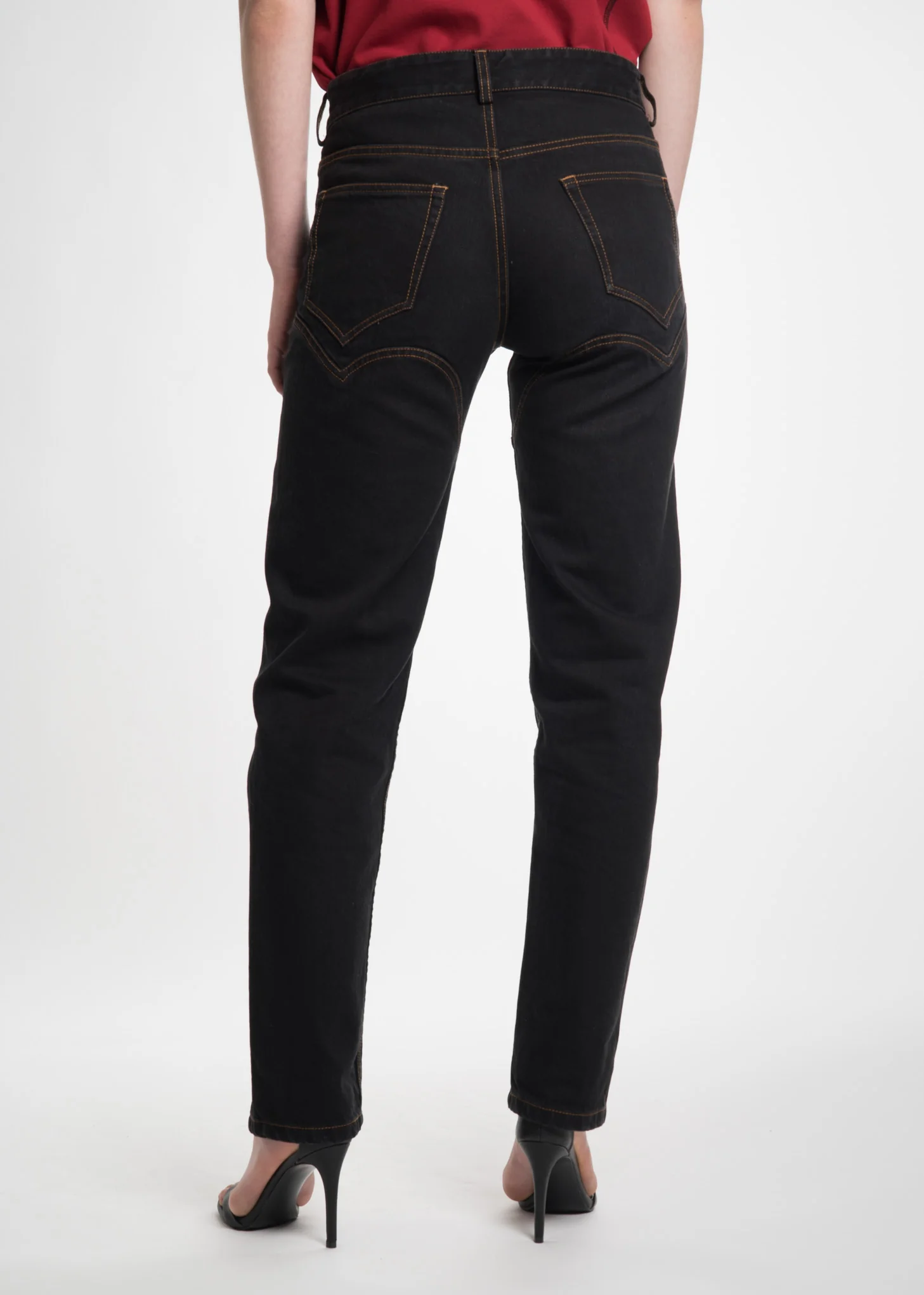 Black Stonewash Western Jeans - Image 2