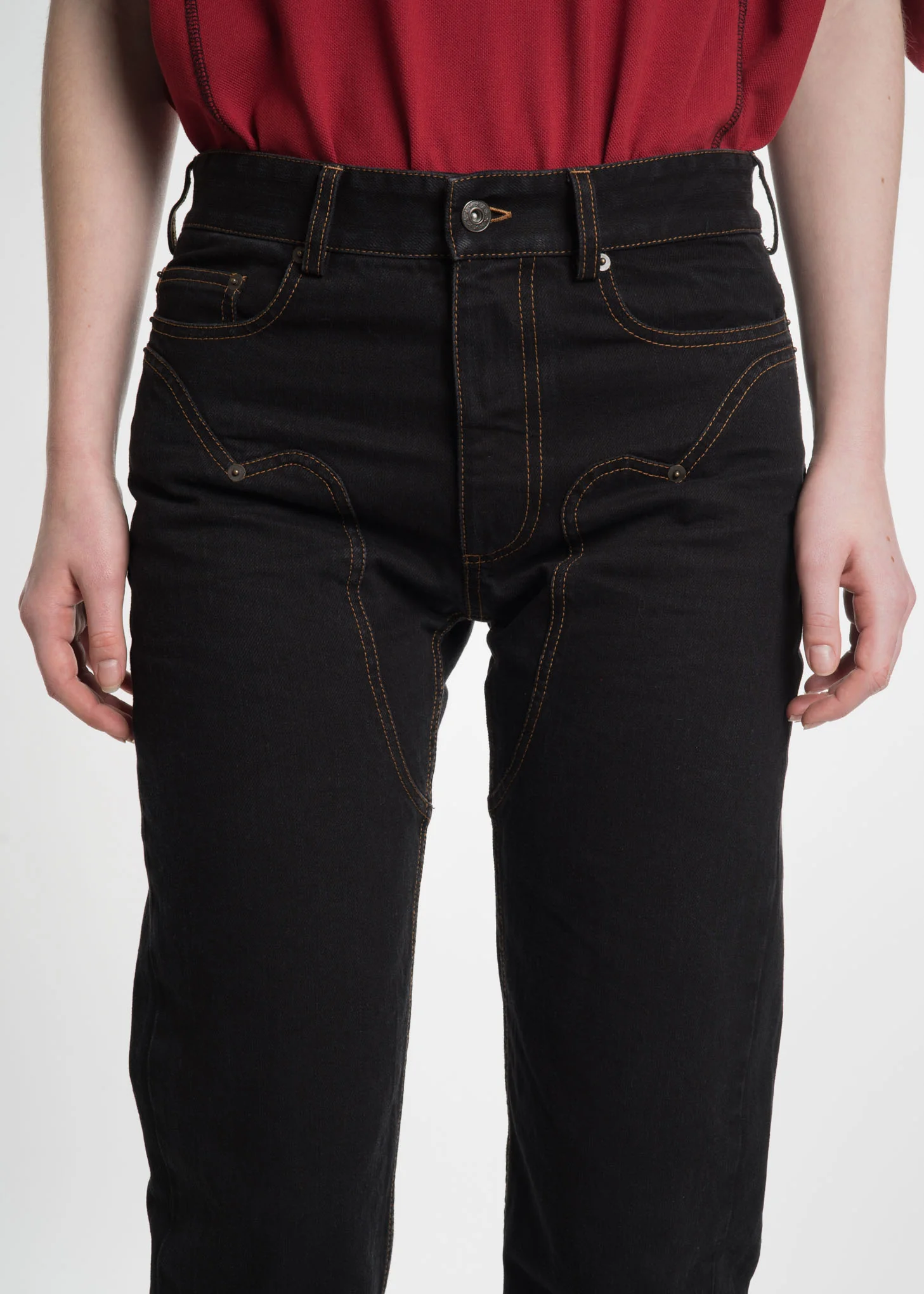Black Stonewash Western Jeans - Image 3