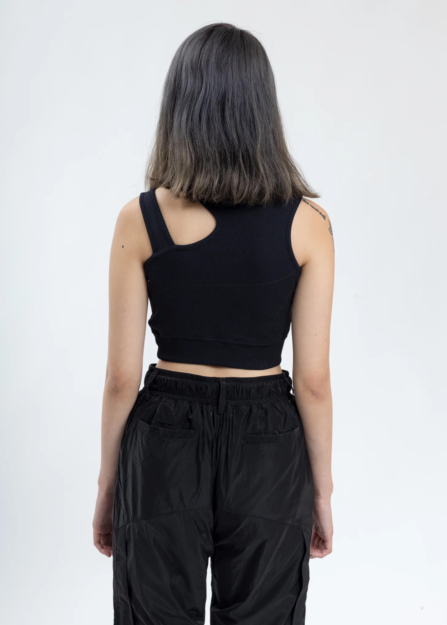 Black Streamline Cut Sports Bra - Image 3