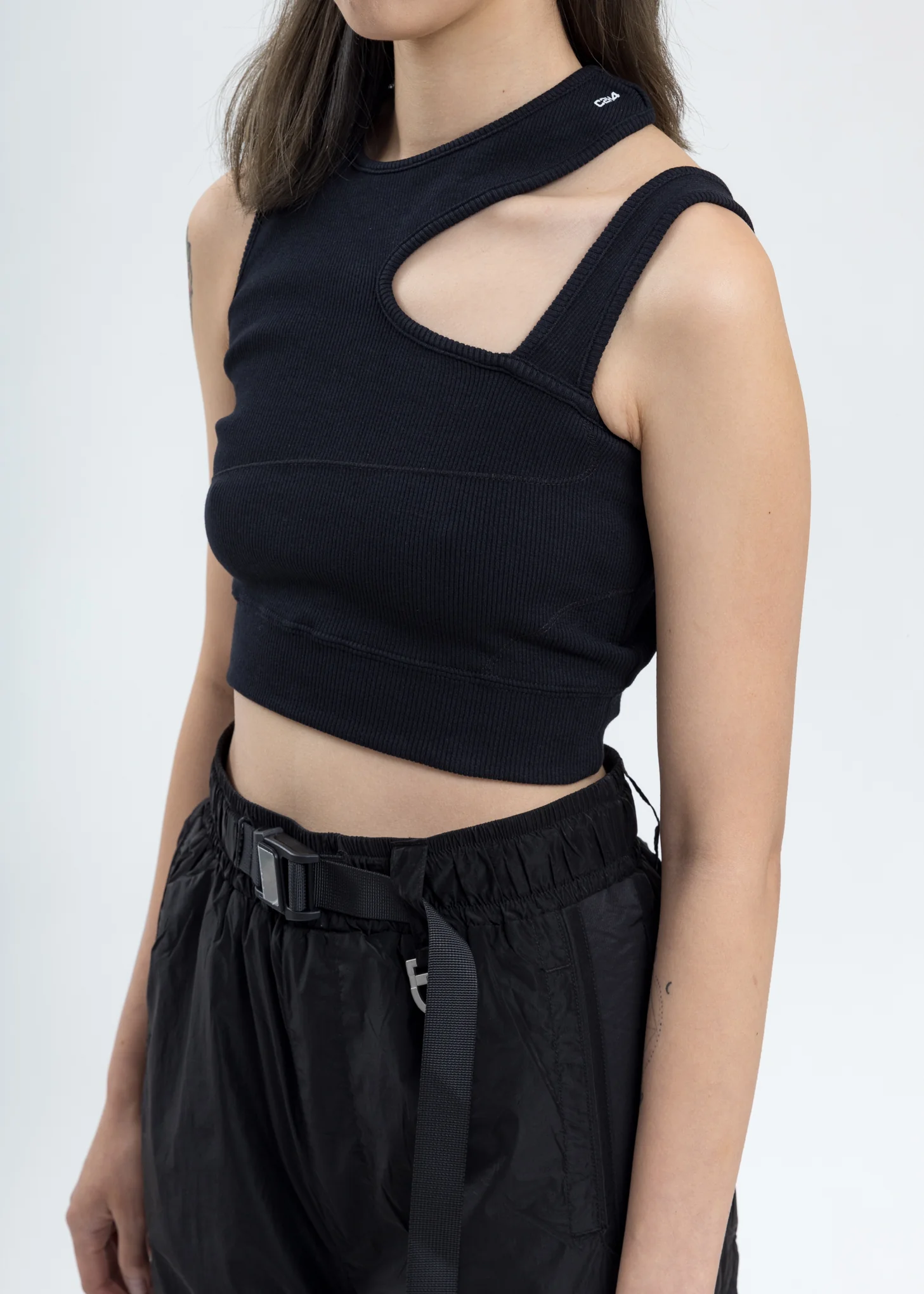 Black Streamline Cut Sports Bra - Image 4