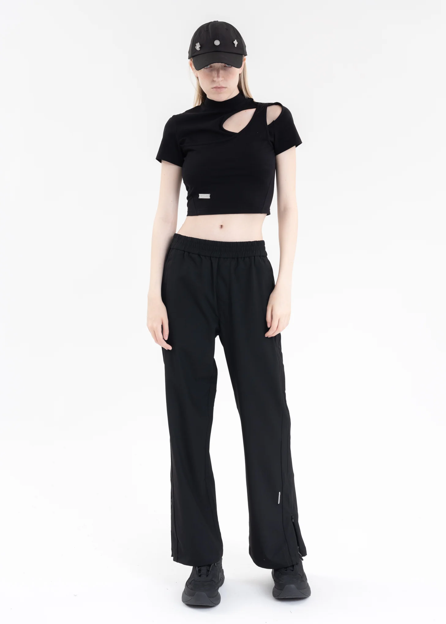 Black Streamline Panelled Tailored Track Pants - Image 5