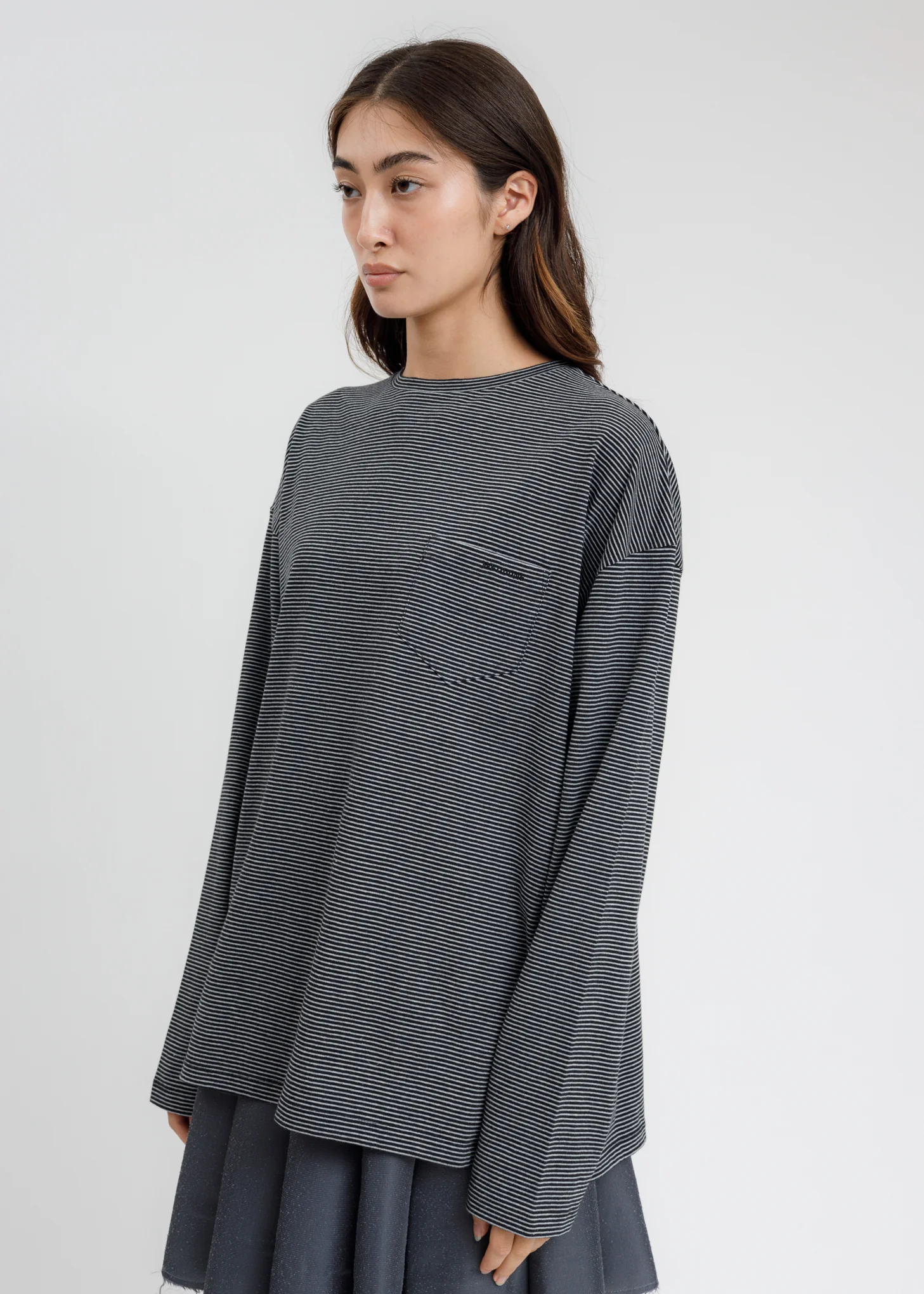 Black Striped Round Tee - Image 3