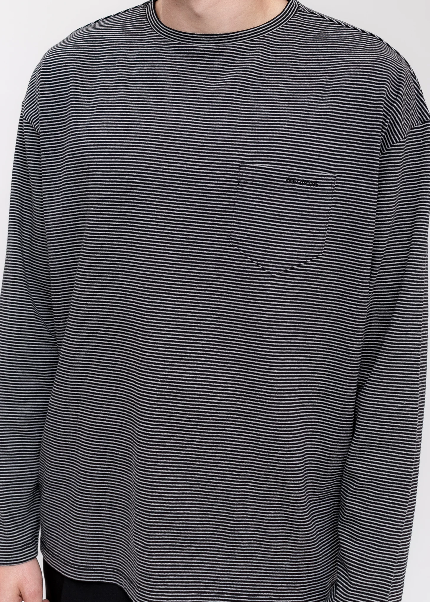 Black Striped Round Tee - Image 5