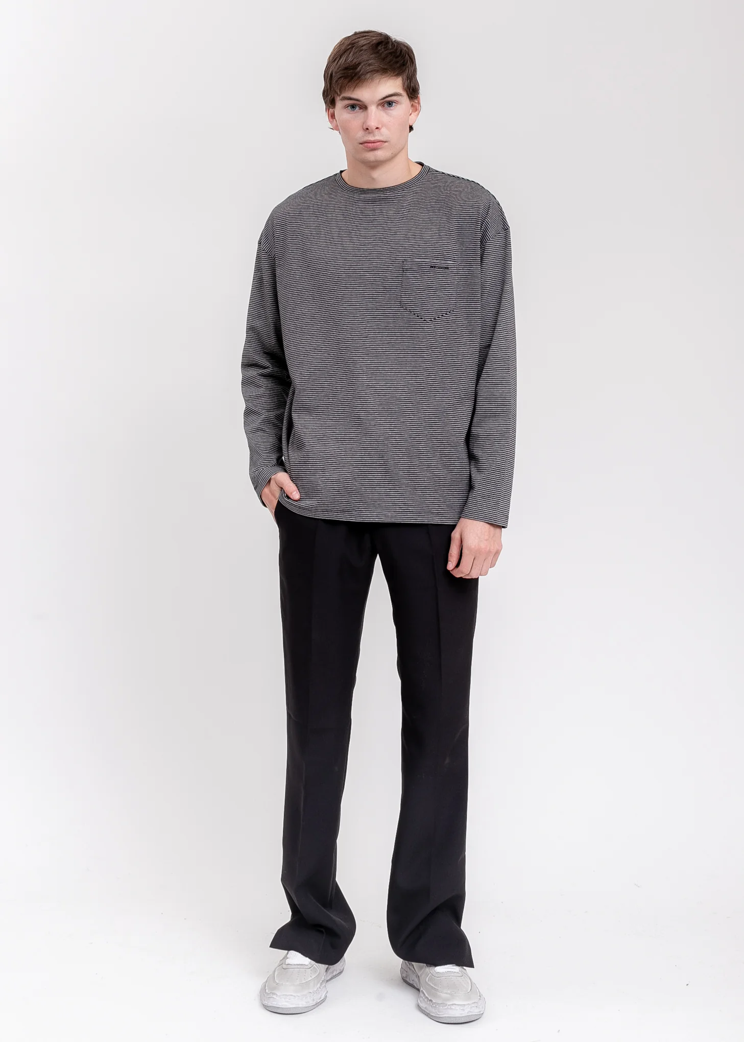 Black Striped Round Tee - Image 6